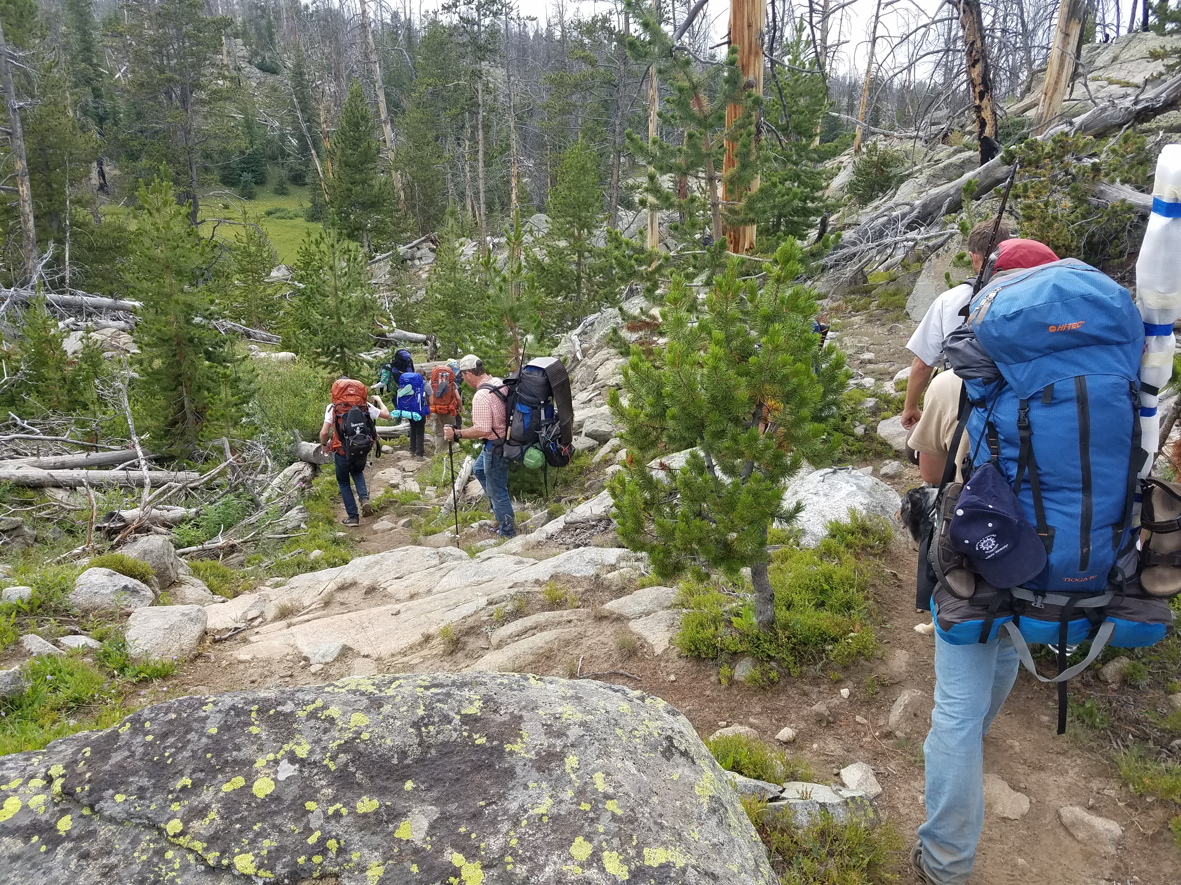 2017 Wind River Trip - Day 7 - Mount Victor Base Camp to Coyote Lake, Zack's Bloody Nose, Old Cabin (Wind River Range, Wyoming)