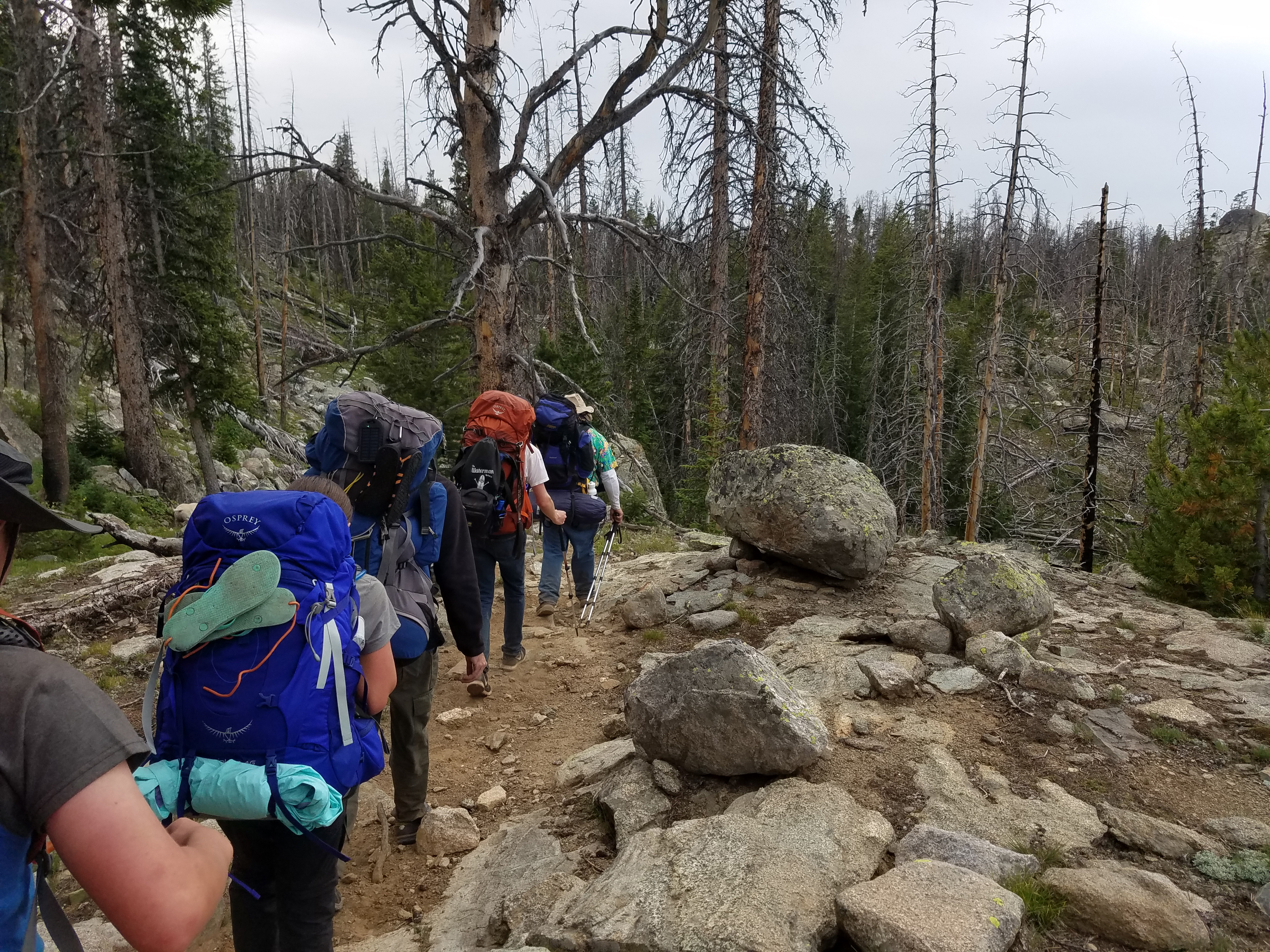 2017 Wind River Trip - Day 7 - Mount Victor Base Camp to Coyote Lake, Zack's Bloody Nose, Old Cabin (Wind River Range, Wyoming)