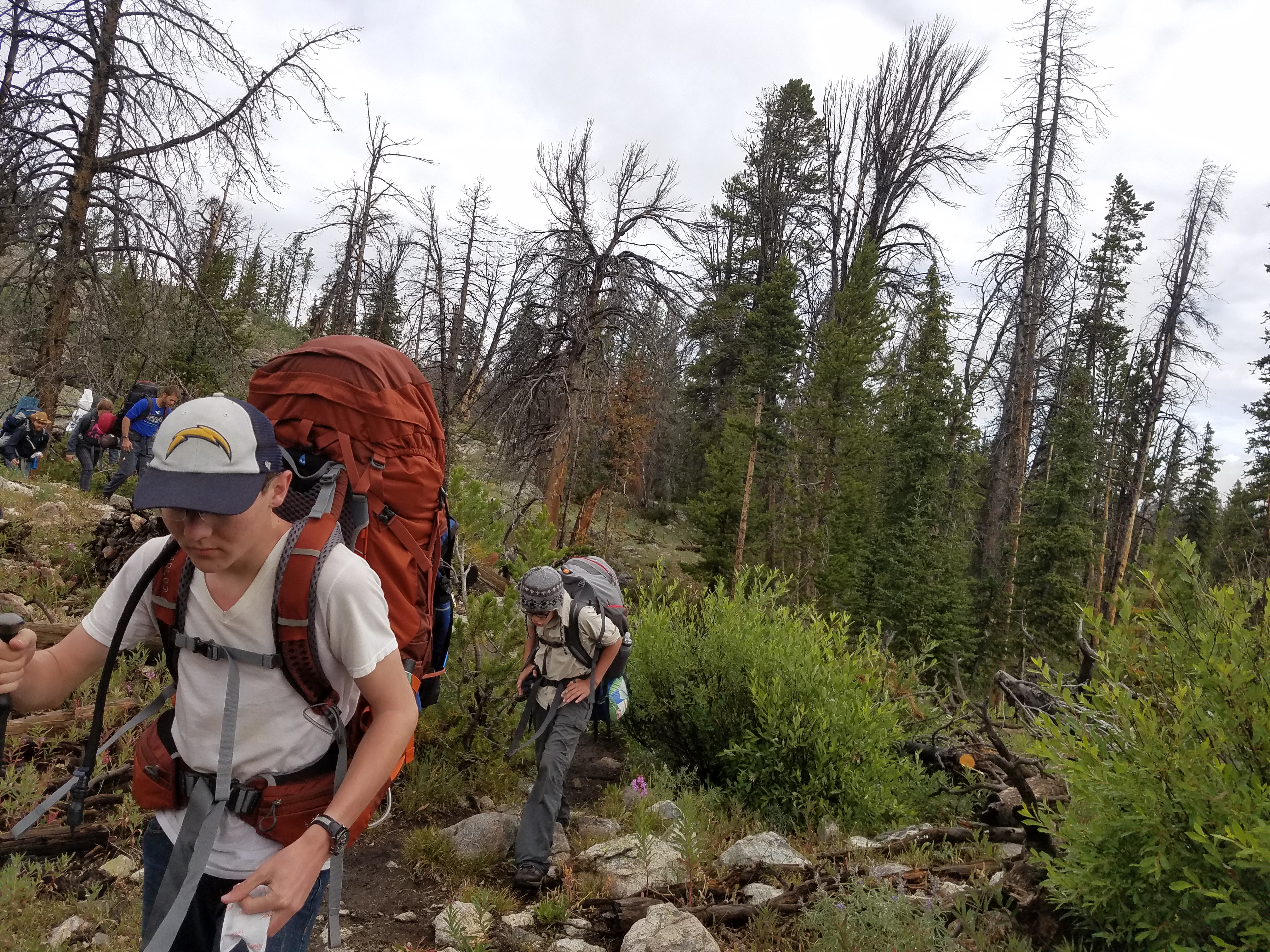 2017 Wind River Trip - Day 8 - Coyote Lake to Boulder Lake, Ethan's Exploding Pillow, Grizzly Bear Challenge, Dead Car Battery & Broken Key, Wind River Brewing Company, Toilet (Wind River Range, Wyoming)