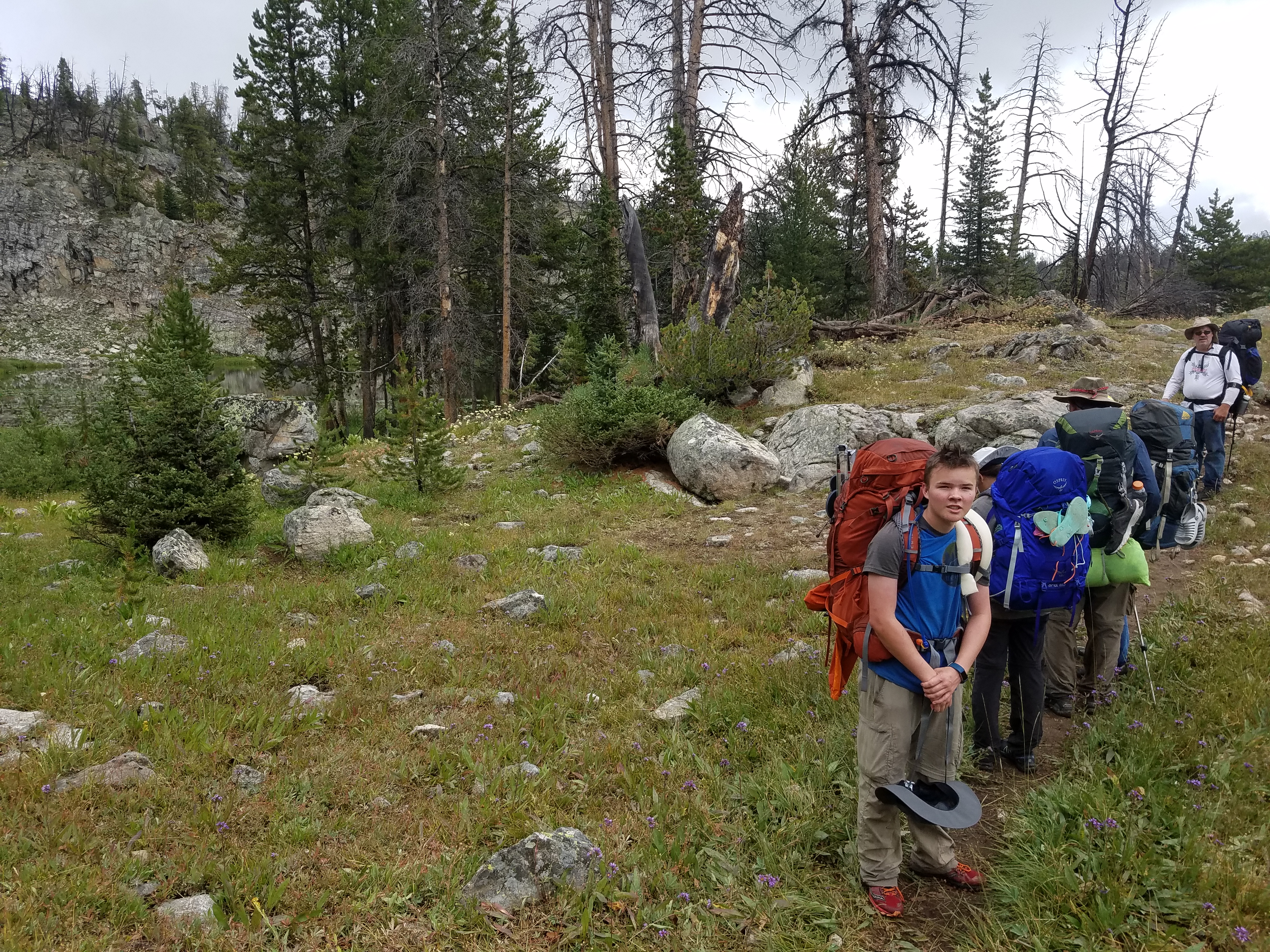 2017 Wind River Trip - Day 8 - Coyote Lake to Boulder Lake, Ethan's Exploding Pillow, Grizzly Bear Challenge, Dead Car Battery & Broken Key, Wind River Brewing Company, Toilet (Wind River Range, Wyoming)