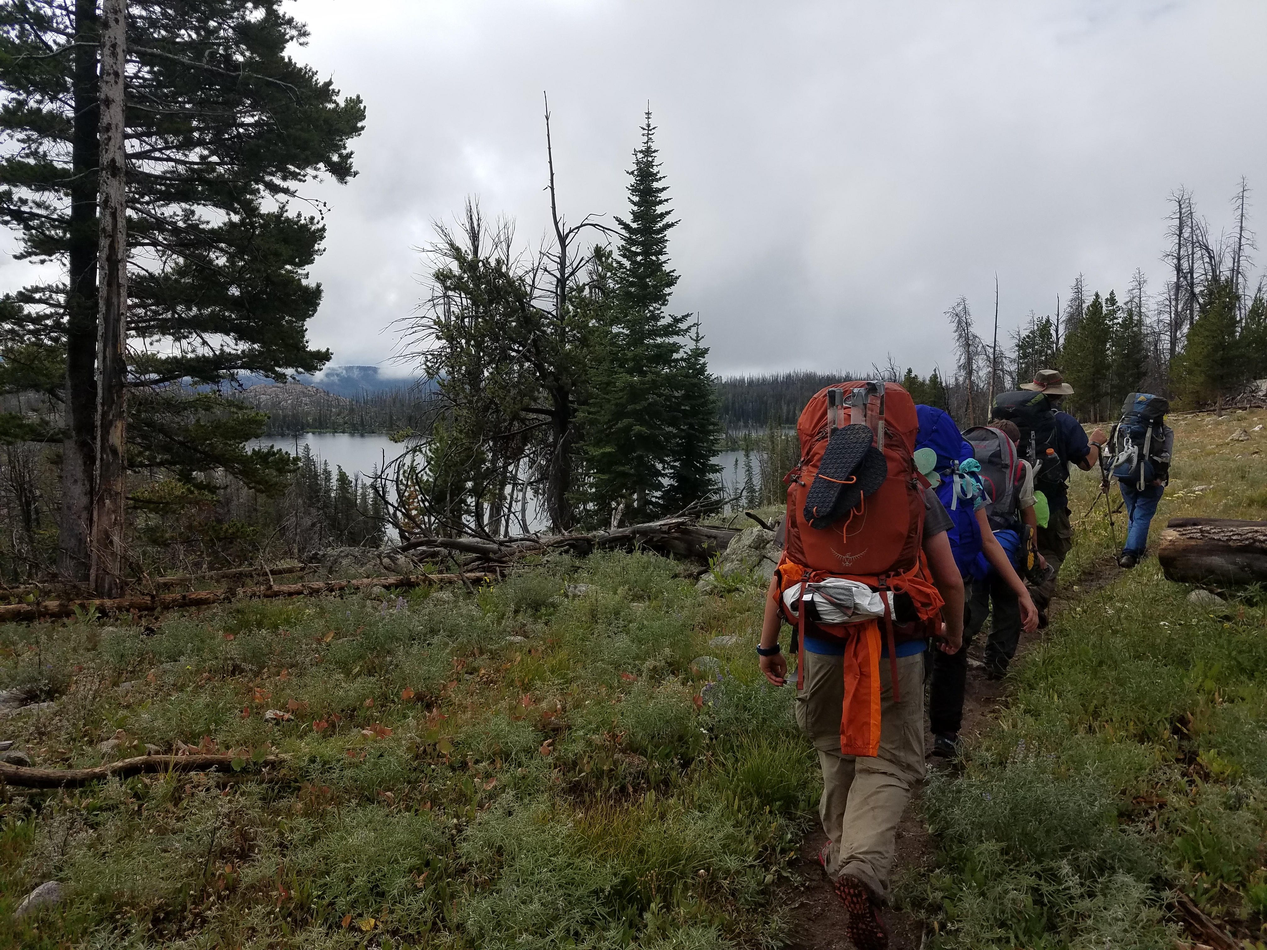 2017 Wind River Trip - Day 8 - Coyote Lake to Boulder Lake, Ethan's Exploding Pillow, Grizzly Bear Challenge, Dead Car Battery & Broken Key, Wind River Brewing Company, Toilet (Wind River Range, Wyoming)