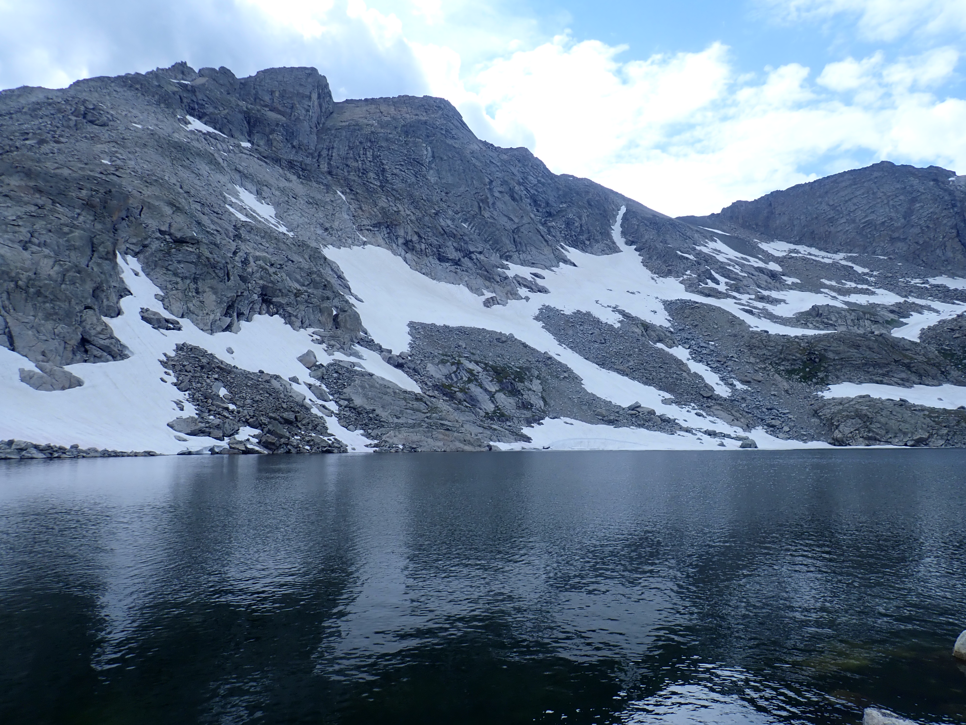 2017 Wind River Trip - Day 5 - Long Lake, Europe Canyon, Polar Bear Plunge into Glacier Lake (32 degree Fahrenheit water, 11,057 ft. elevation), Continental Divide, Fishing Lake 10542 (Wind River Range, Wyoming)