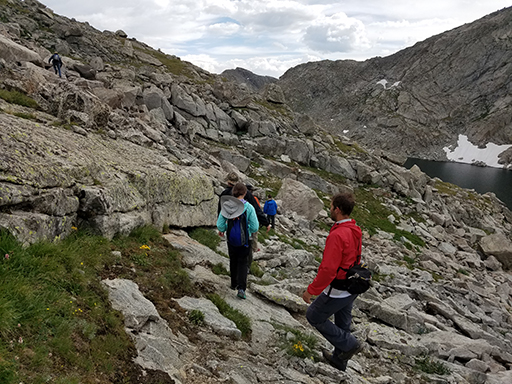 2017 Wind River Trip - Day 6 - Hiking all the way around Mount Victor, Fishing Lake Lyle, Snow Cones, Wildflowers, Rainstorm (Wind River Range, Wyoming)