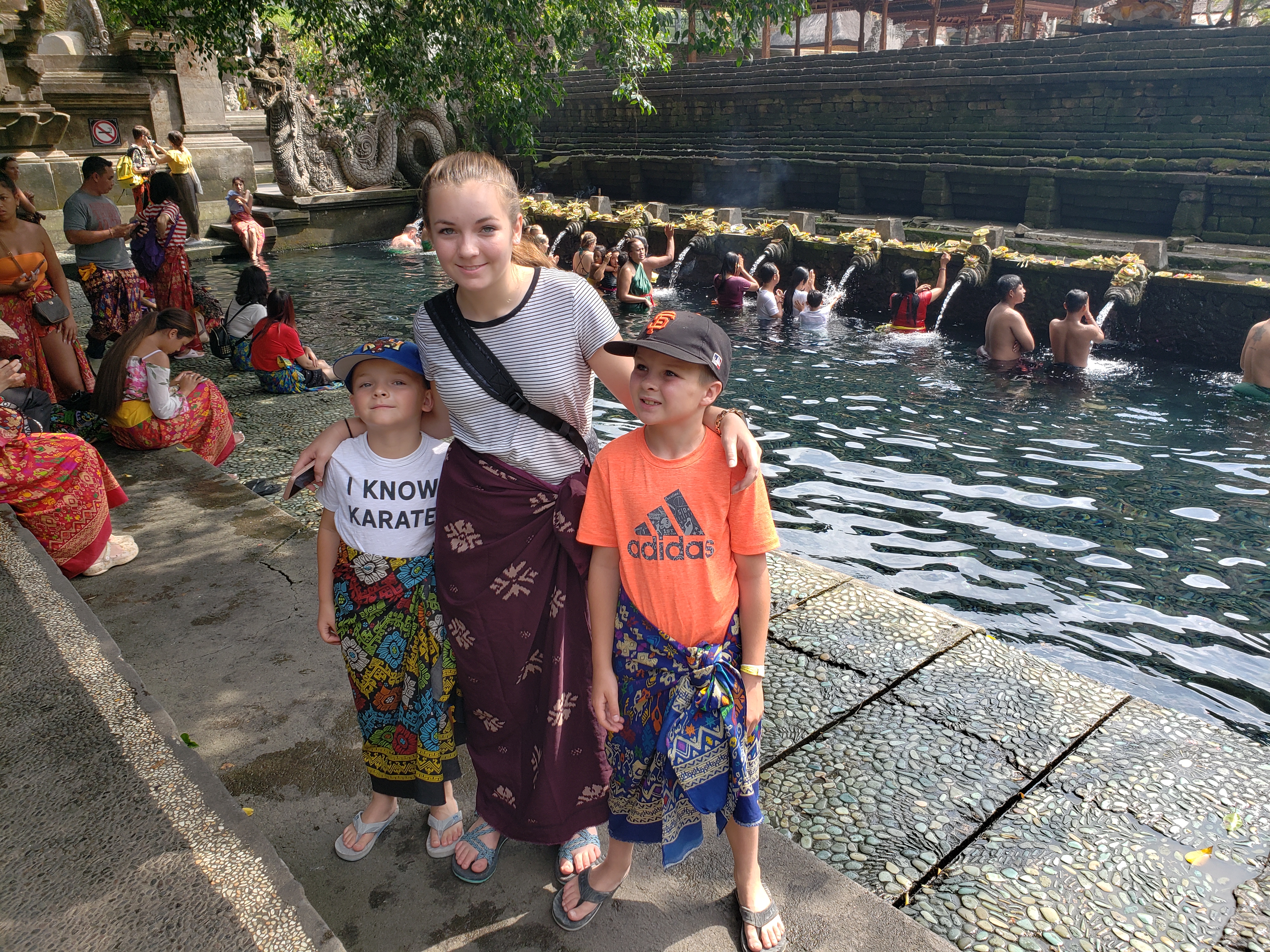 2018 Southeast Asia Trip Day 6 - Ubud, Bali, Indonesia (Mount Agung Volcano in Distance, Tegallalang Rice Terraces, Tirta Empul (Hindu Balinese Water Temple), Wearing Sarongs, Satria Agrowisata Coffee Plantation, Civet Cat Poop, Tibumana Waterfall)