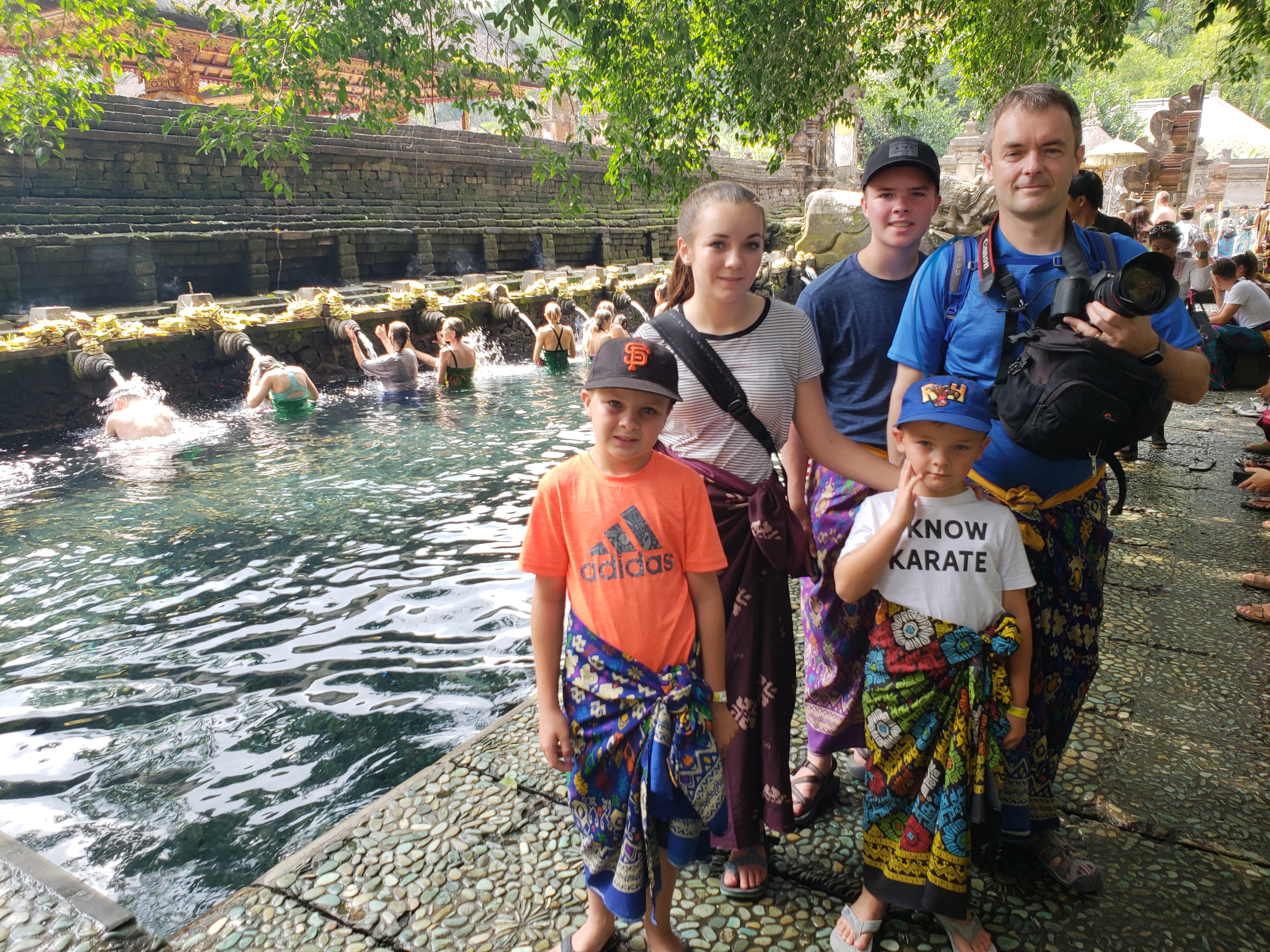 2018 Southeast Asia Trip Day 6 - Ubud, Bali, Indonesia (Mount Agung Volcano in Distance, Tegallalang Rice Terraces, Tirta Empul (Hindu Balinese Water Temple), Wearing Sarongs, Satria Agrowisata Coffee Plantation, Civet Cat Poop, Tibumana Waterfall)