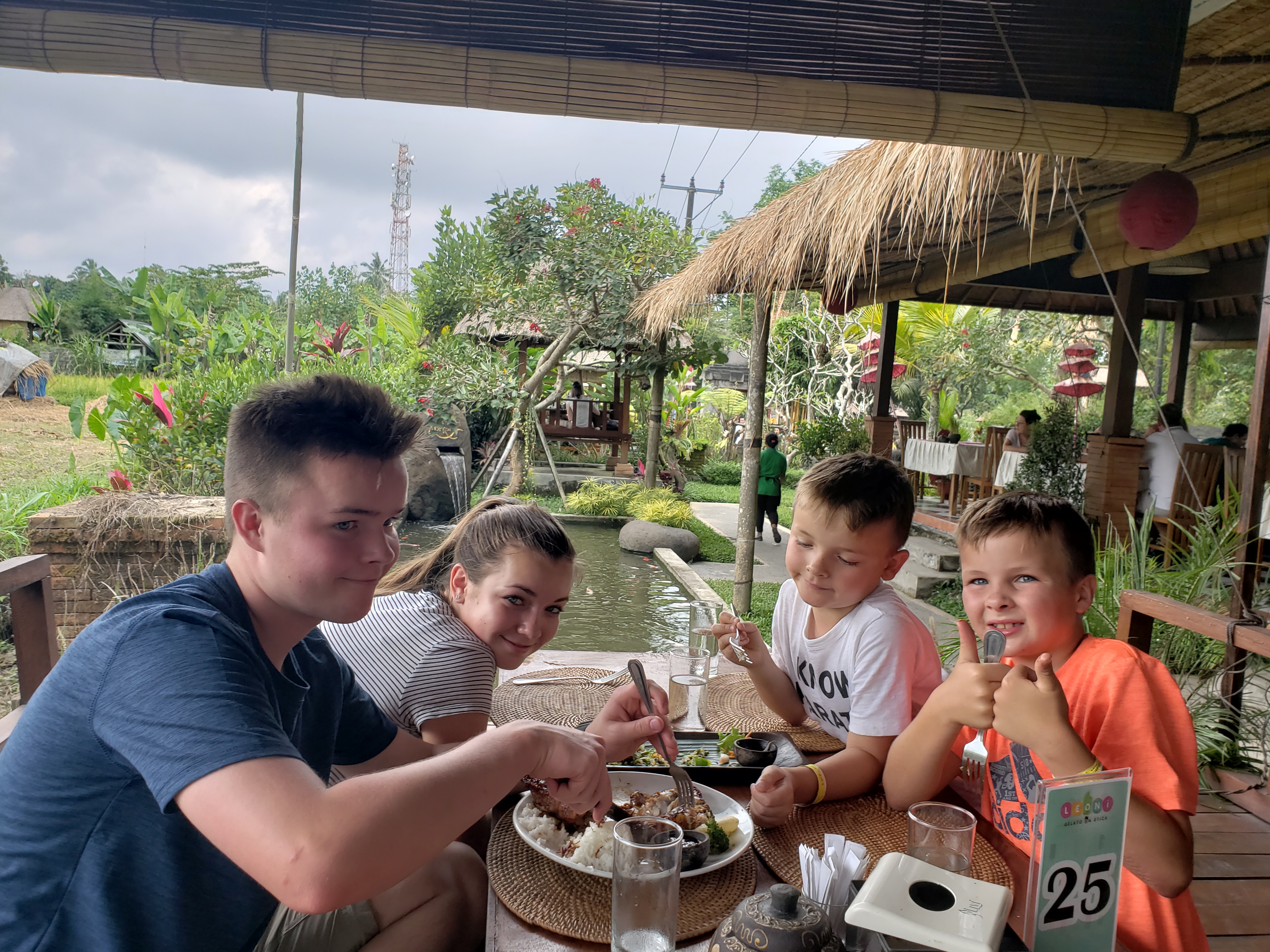 2018 Southeast Asia Trip Day 6 - Ubud, Bali, Indonesia (Mount Agung Volcano in Distance, Tegallalang Rice Terraces, Tirta Empul (Hindu Balinese Water Temple), Wearing Sarongs, Satria Agrowisata Coffee Plantation, Civet Cat Poop, Tibumana Waterfall)