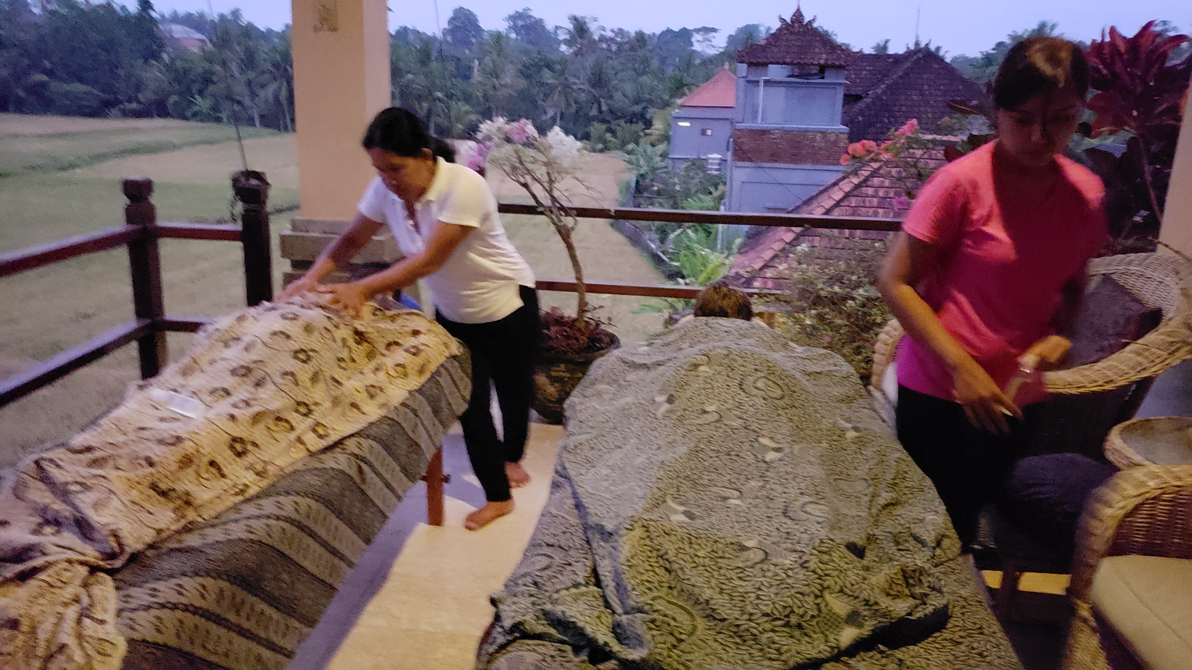 2018 Southeast Asia Trip Day 6 - Ubud, Bali, Indonesia (Mount Agung Volcano in Distance, Tegallalang Rice Terraces, Tirta Empul (Hindu Balinese Water Temple), Wearing Sarongs, Satria Agrowisata Coffee Plantation, Civet Cat Poop, Tibumana Waterfall)