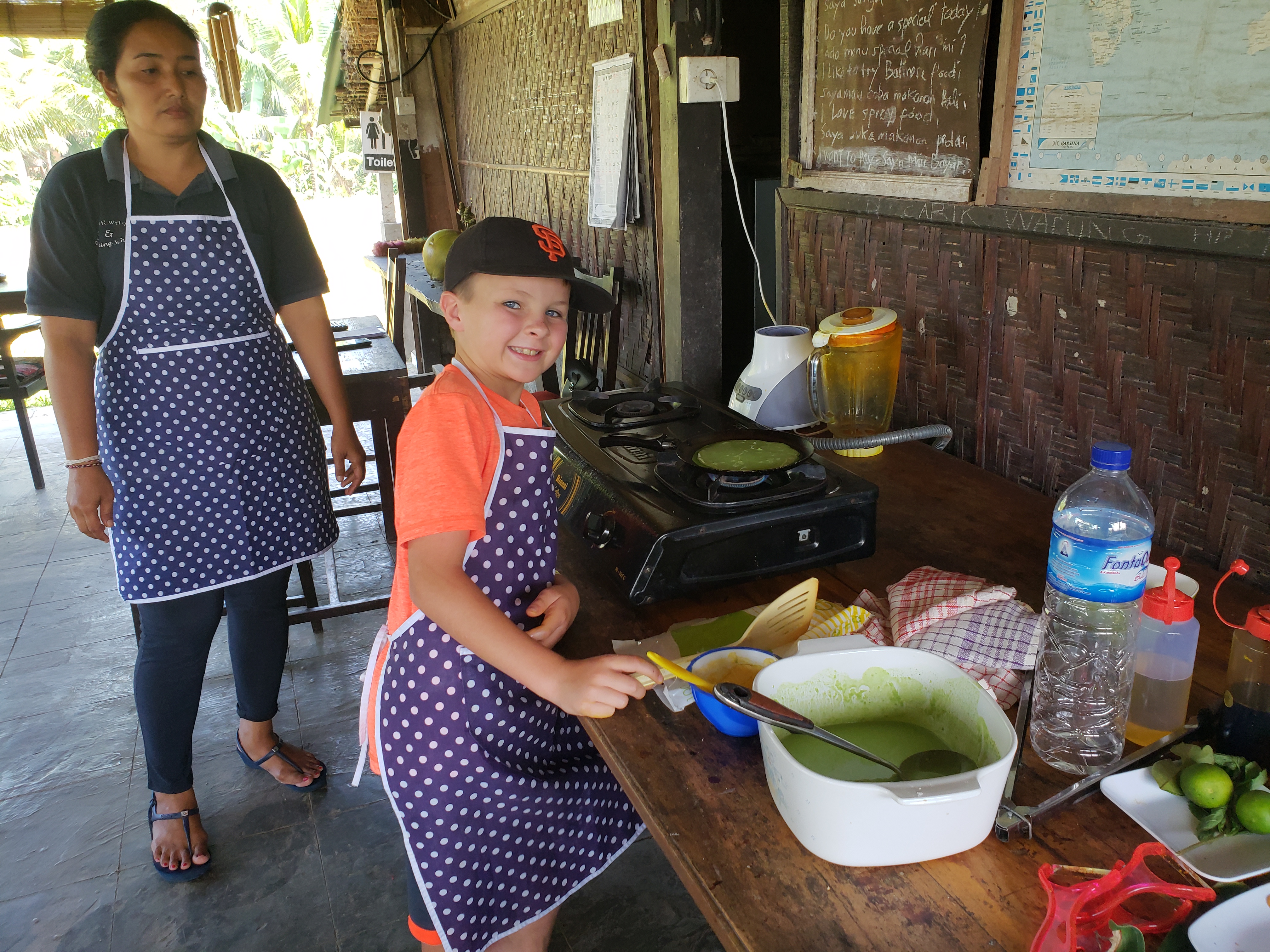 2018 Southeast Asia Trip Day 7 - Ubud, Bali, Indonesia (Dicarik Warung Balinese Cooking Class, Turmeric Stained Hands, Juwuk Manis Rice Fields Walk, Saraswati Temple, Scooter Rides, Wayan's Homemade Balinese Meal, Legong and Barong Dance Pura Dalem Ubud)