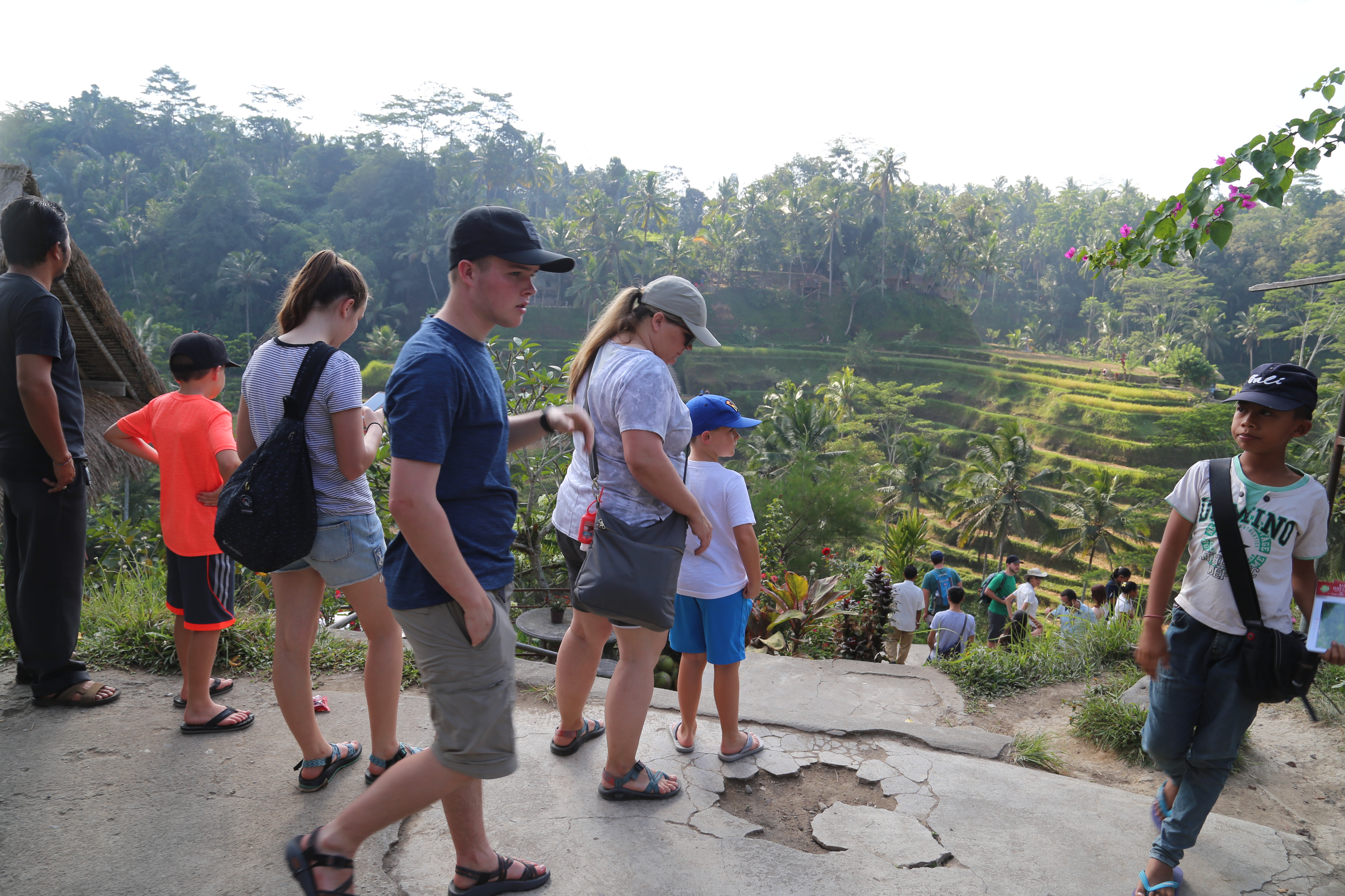 2018 Southeast Asia Trip Day 6 - Ubud, Bali, Indonesia (Mount Agung Volcano in Distance, Tegallalang Rice Terraces, Tirta Empul (Hindu Balinese Water Temple), Wearing Sarongs, Satria Agrowisata Coffee Plantation, Civet Cat Poop, Tibumana Waterfall)