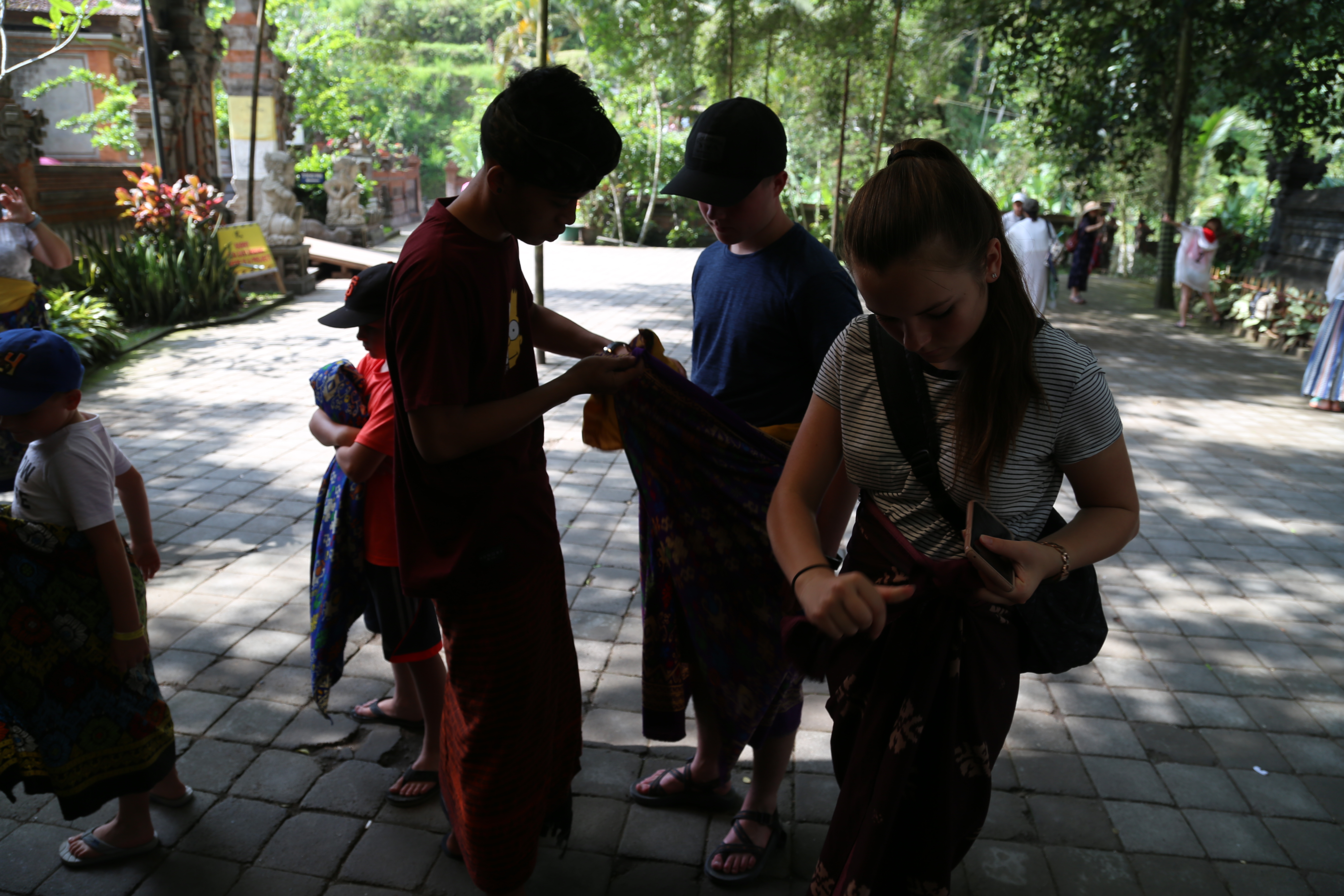 2018 Southeast Asia Trip Day 6 - Ubud, Bali, Indonesia (Mount Agung Volcano in Distance, Tegallalang Rice Terraces, Tirta Empul (Hindu Balinese Water Temple), Wearing Sarongs, Satria Agrowisata Coffee Plantation, Civet Cat Poop, Tibumana Waterfall)