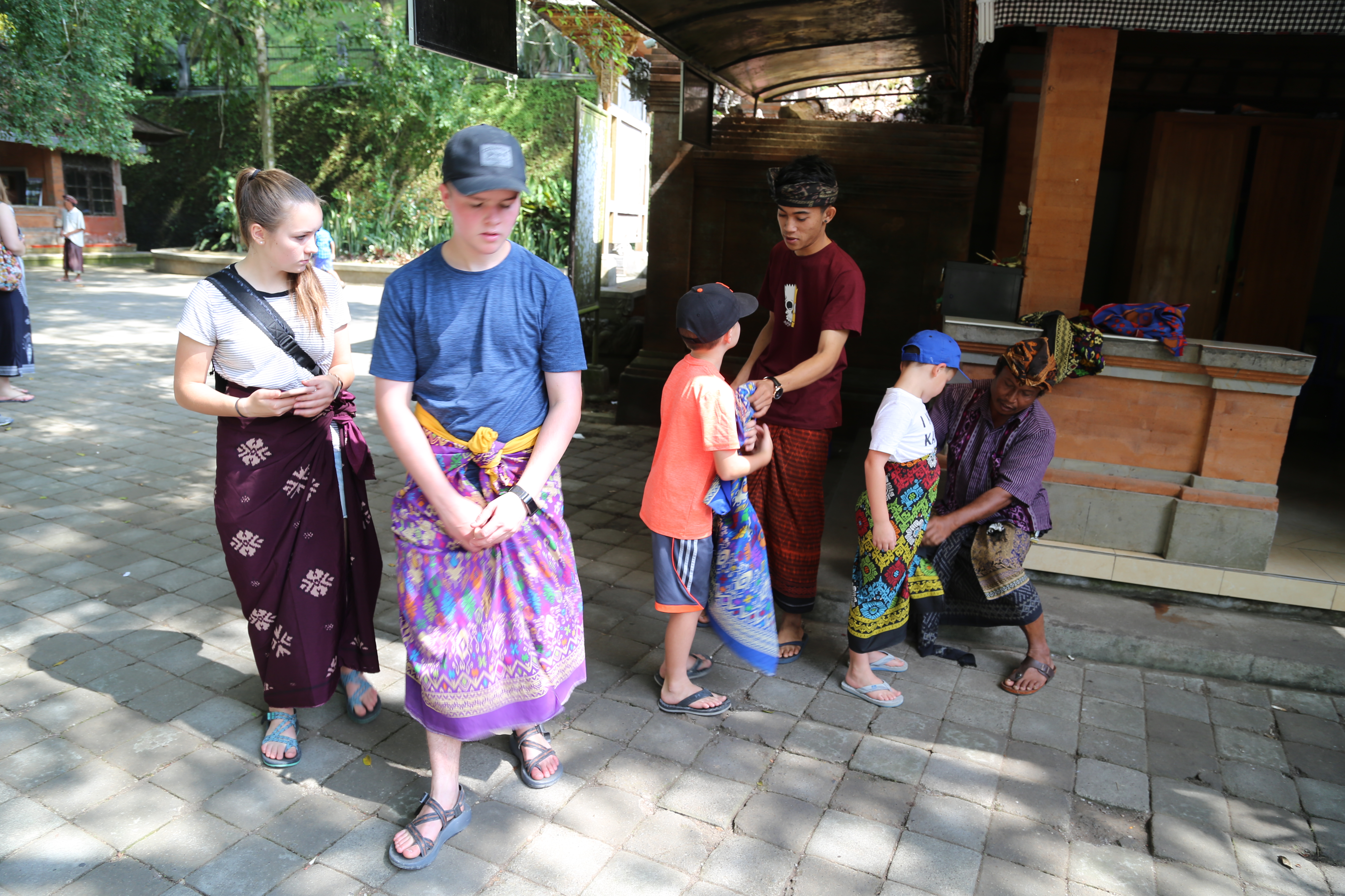 2018 Southeast Asia Trip Day 6 - Ubud, Bali, Indonesia (Mount Agung Volcano in Distance, Tegallalang Rice Terraces, Tirta Empul (Hindu Balinese Water Temple), Wearing Sarongs, Satria Agrowisata Coffee Plantation, Civet Cat Poop, Tibumana Waterfall)