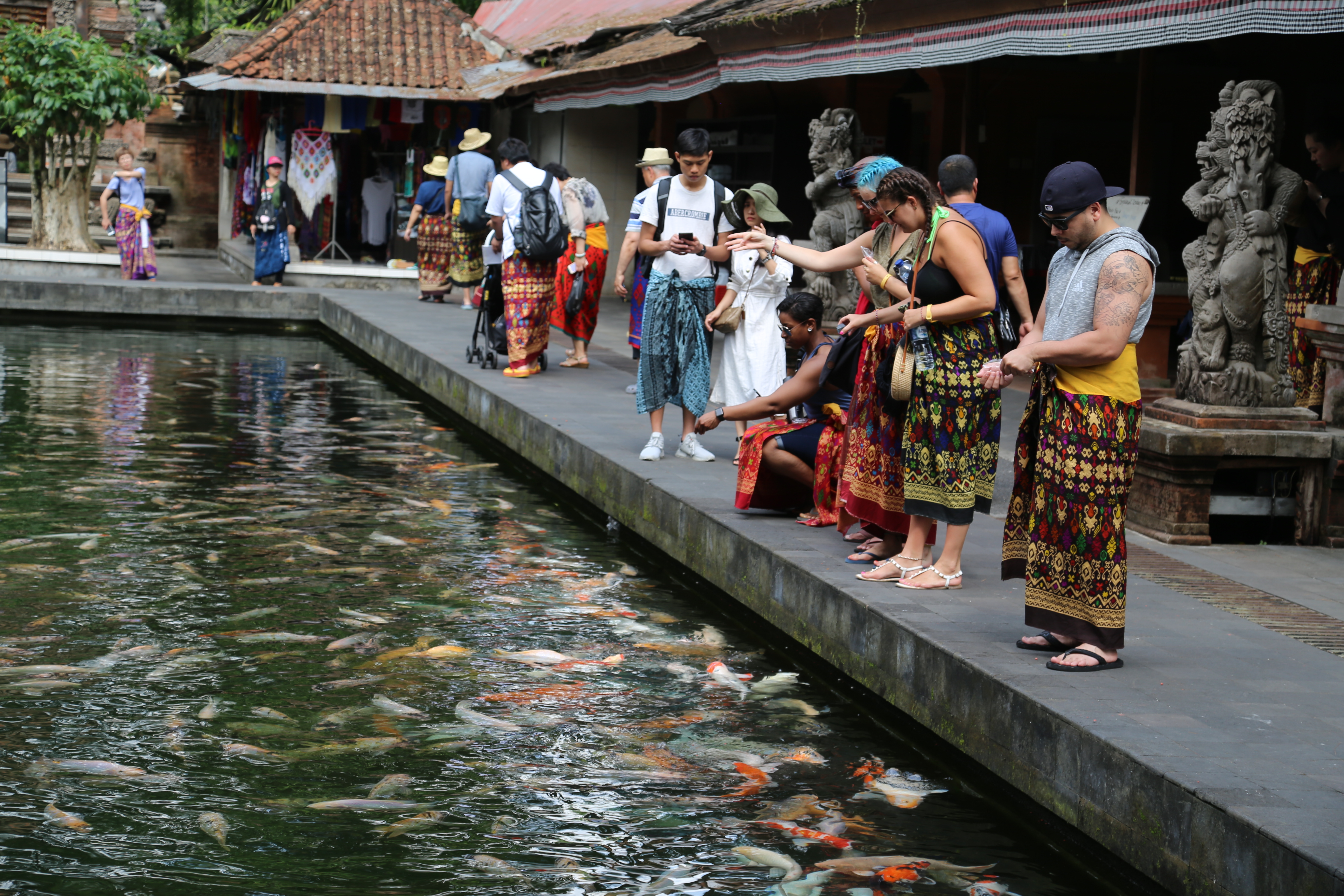 2018 Southeast Asia Trip Day 6 - Ubud, Bali, Indonesia (Mount Agung Volcano in Distance, Tegallalang Rice Terraces, Tirta Empul (Hindu Balinese Water Temple), Wearing Sarongs, Satria Agrowisata Coffee Plantation, Civet Cat Poop, Tibumana Waterfall)