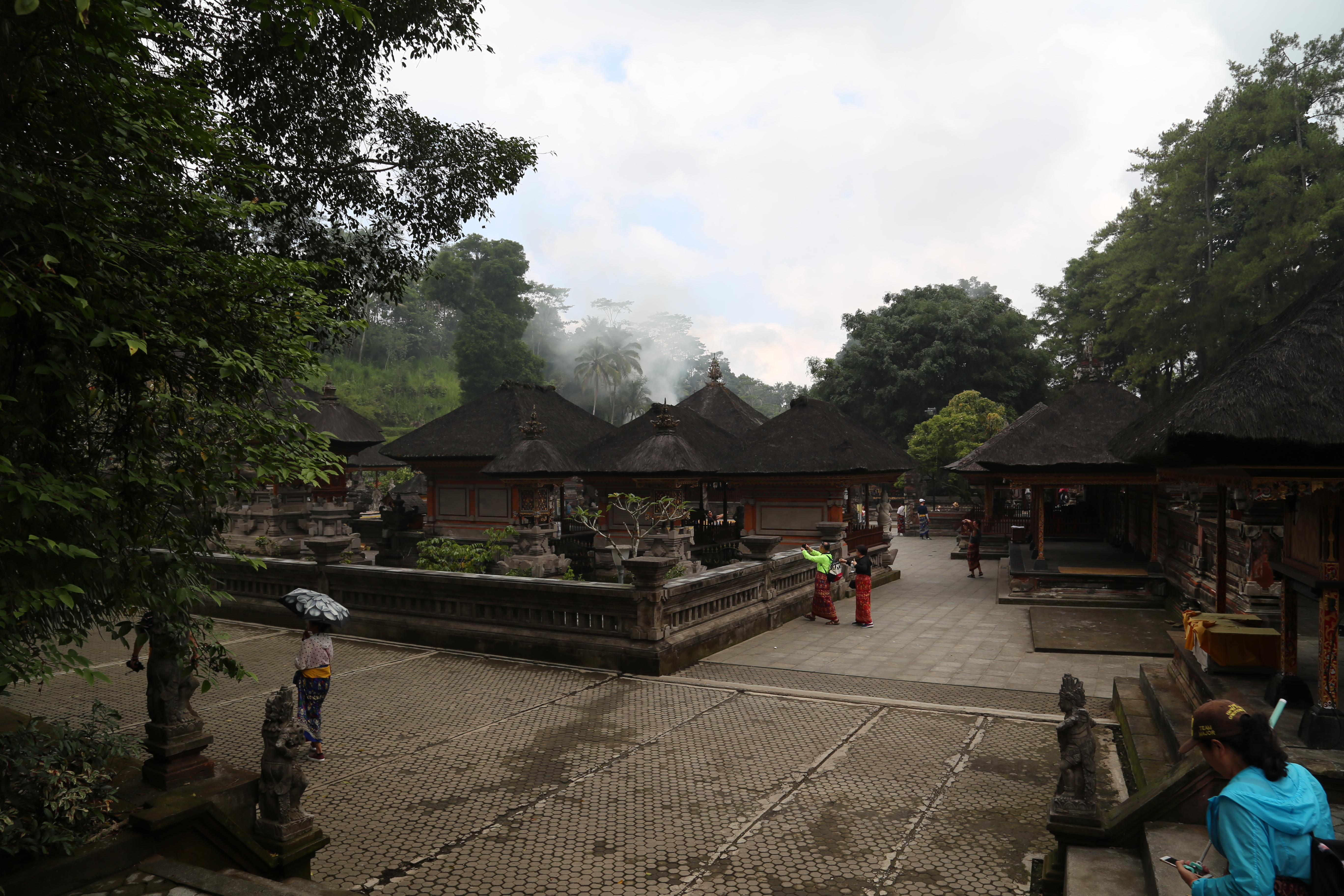 2018 Southeast Asia Trip Day 6 - Ubud, Bali, Indonesia (Mount Agung Volcano in Distance, Tegallalang Rice Terraces, Tirta Empul (Hindu Balinese Water Temple), Wearing Sarongs, Satria Agrowisata Coffee Plantation, Civet Cat Poop, Tibumana Waterfall)