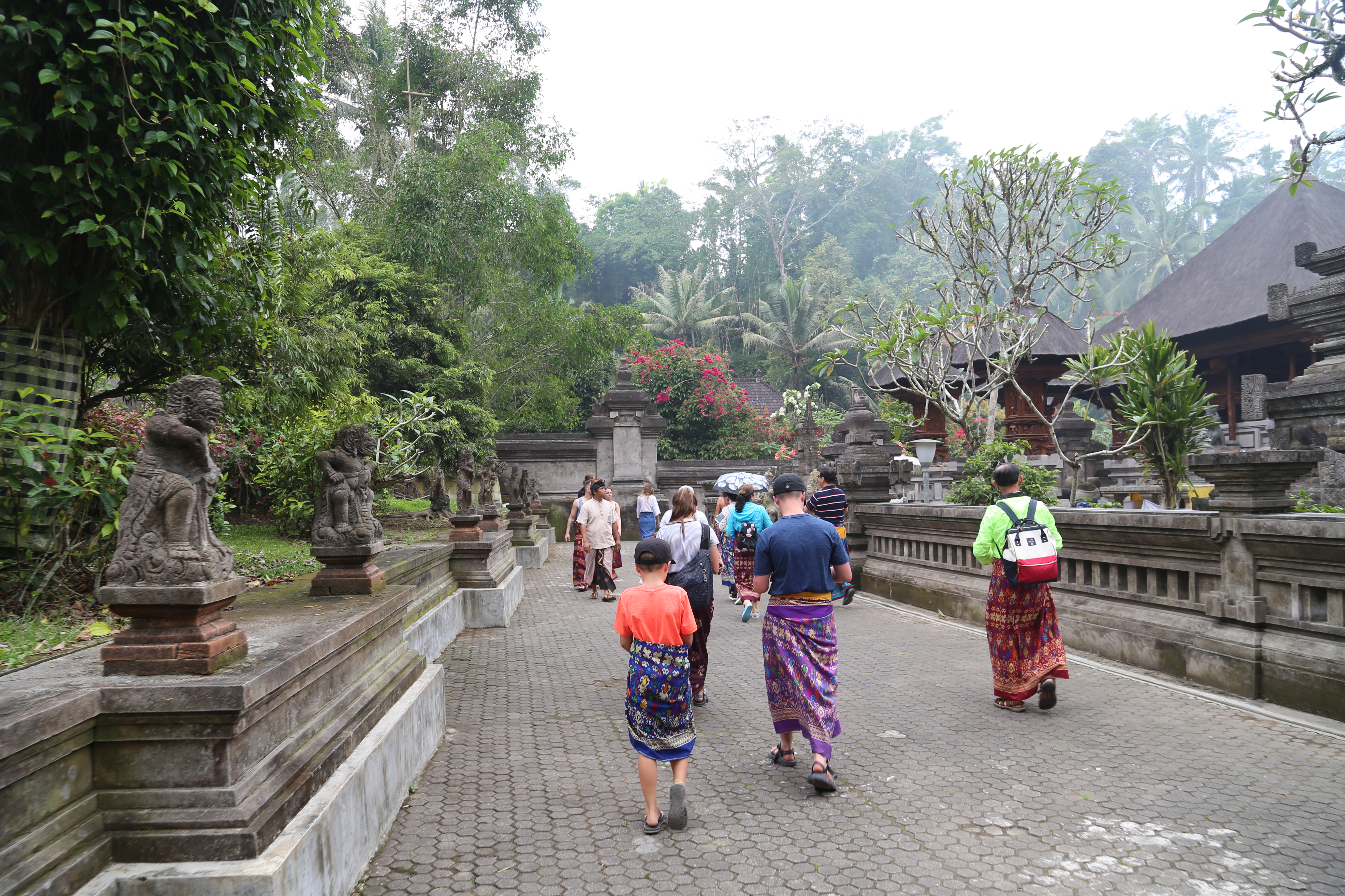 2018 Southeast Asia Trip Day 6 - Ubud, Bali, Indonesia (Mount Agung Volcano in Distance, Tegallalang Rice Terraces, Tirta Empul (Hindu Balinese Water Temple), Wearing Sarongs, Satria Agrowisata Coffee Plantation, Civet Cat Poop, Tibumana Waterfall)