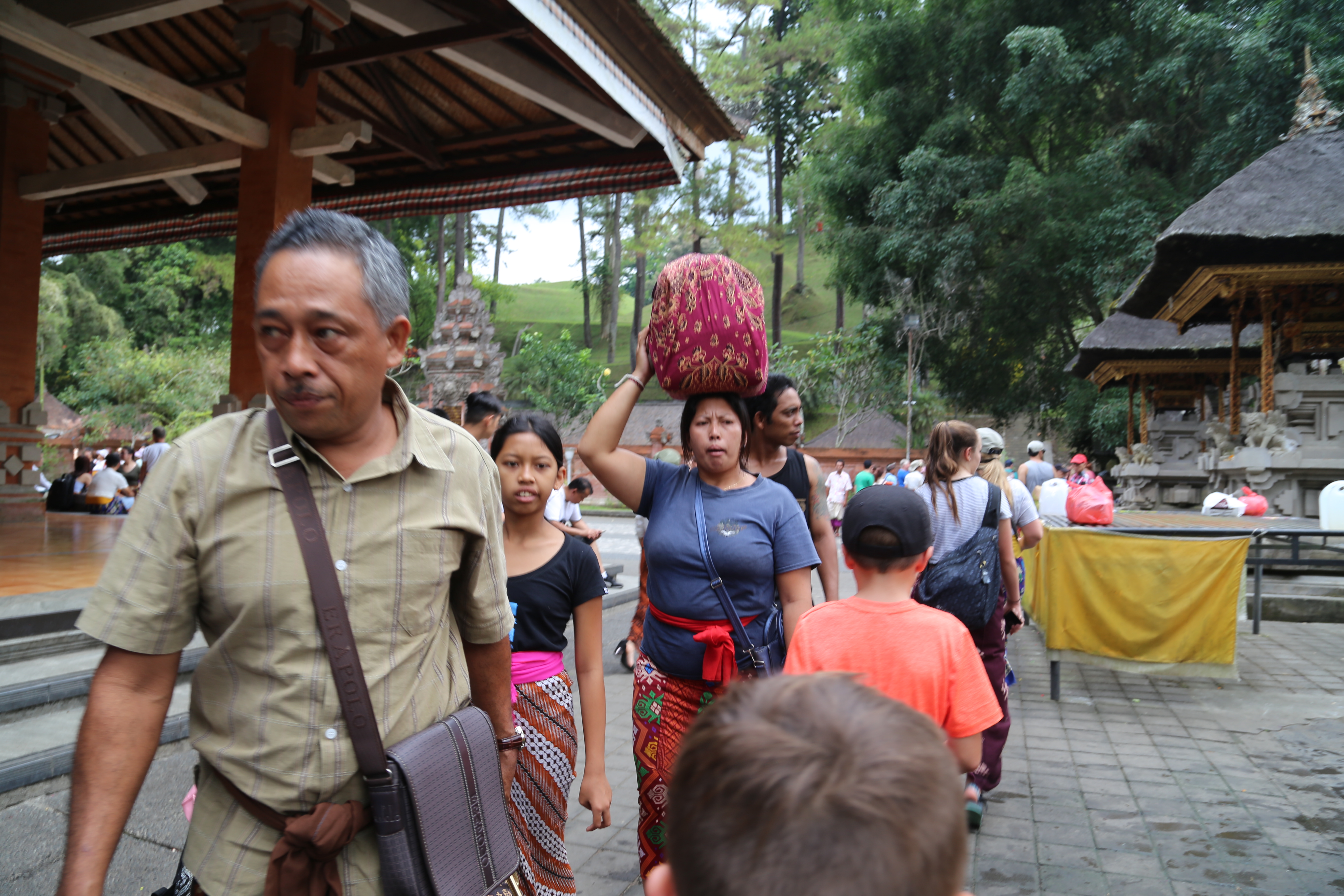 2018 Southeast Asia Trip Day 6 - Ubud, Bali, Indonesia (Mount Agung Volcano in Distance, Tegallalang Rice Terraces, Tirta Empul (Hindu Balinese Water Temple), Wearing Sarongs, Satria Agrowisata Coffee Plantation, Civet Cat Poop, Tibumana Waterfall)