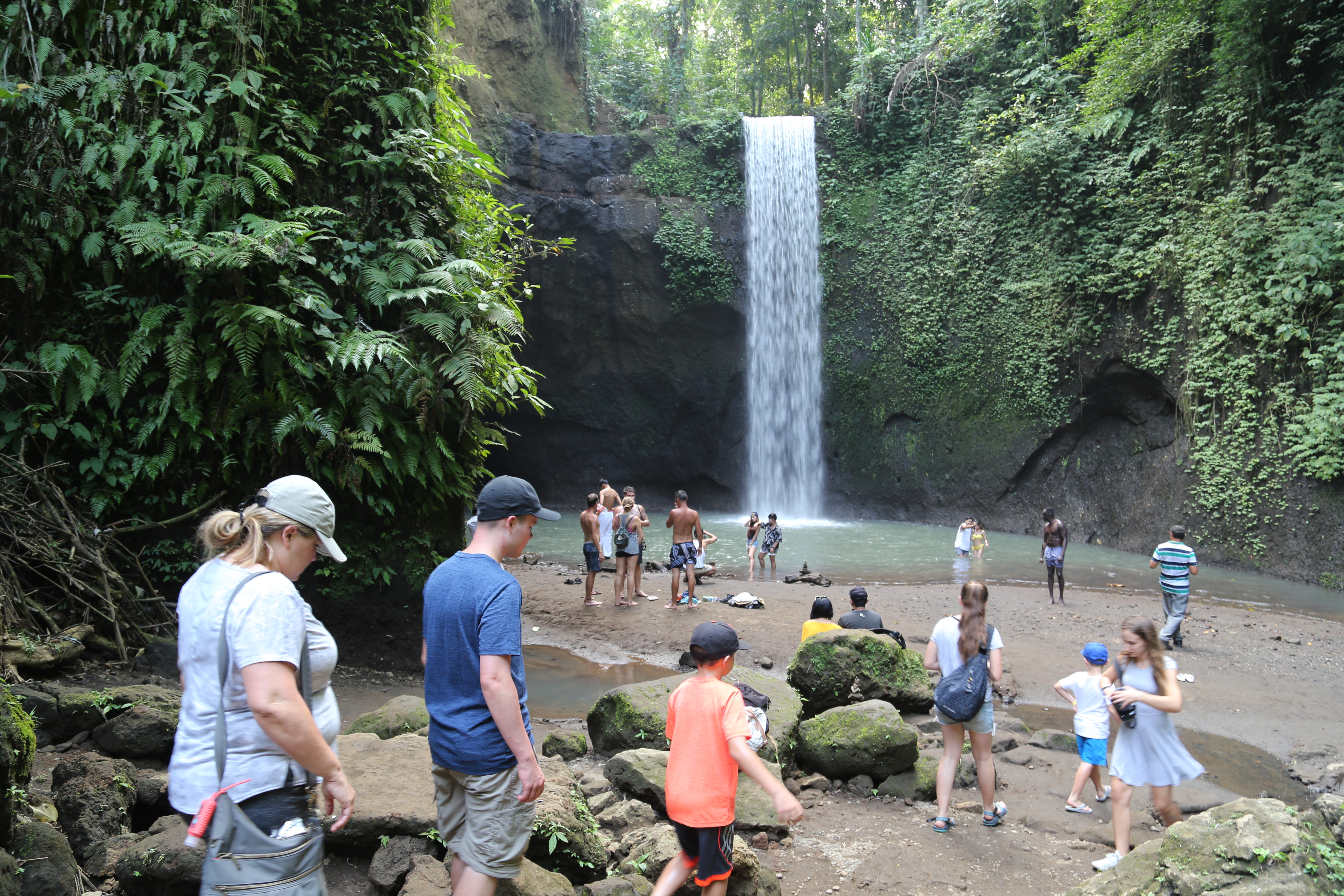 2018 Southeast Asia Trip Day 6 - Ubud, Bali, Indonesia (Mount Agung Volcano in Distance, Tegallalang Rice Terraces, Tirta Empul (Hindu Balinese Water Temple), Wearing Sarongs, Satria Agrowisata Coffee Plantation, Civet Cat Poop, Tibumana Waterfall)