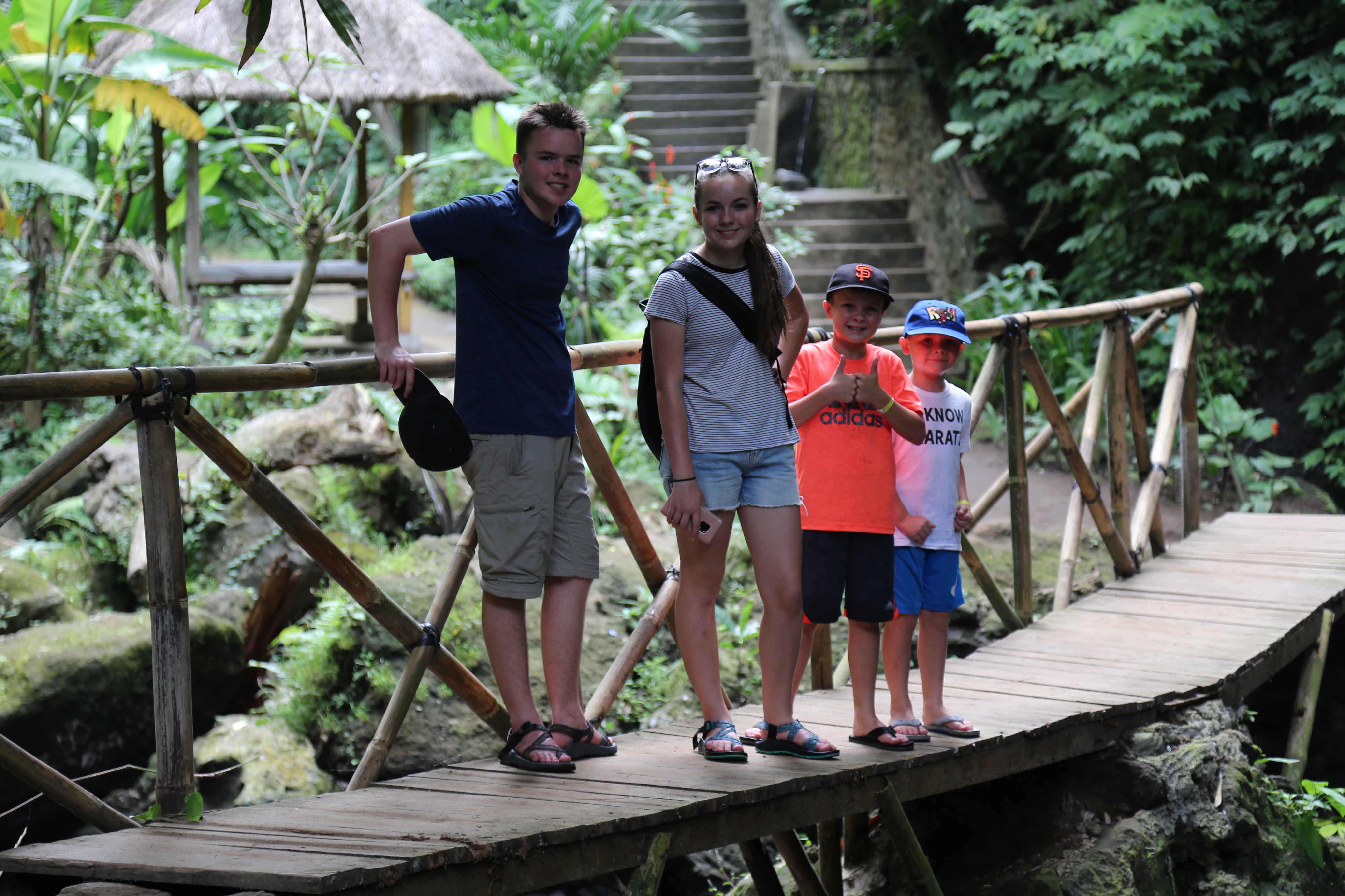 2018 Southeast Asia Trip Day 6 - Ubud, Bali, Indonesia (Mount Agung Volcano in Distance, Tegallalang Rice Terraces, Tirta Empul (Hindu Balinese Water Temple), Wearing Sarongs, Satria Agrowisata Coffee Plantation, Civet Cat Poop, Tibumana Waterfall)