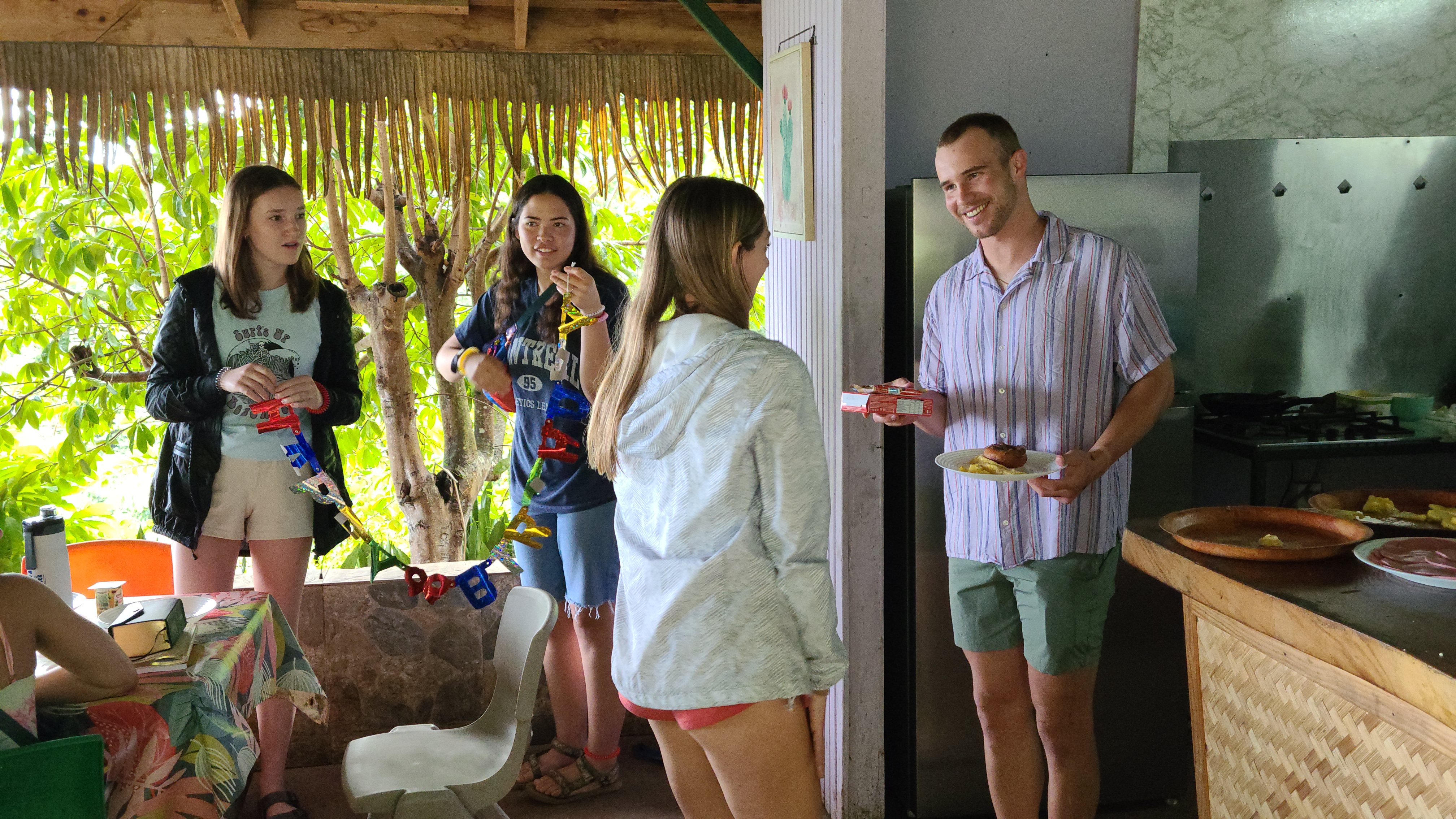 2022 Tahiti Taravao HXP - Day 3 (Devotional, Moorea Jeep Safari, Magic Mountain Overlook, Jam Tasting, Belvedere Lookout, Marae-o-Mahine, Touching Sacred Eels, Fresh Pineapple & Coconut, Making Headbands, Beach Games, Tahitian Dance & Fire Show)