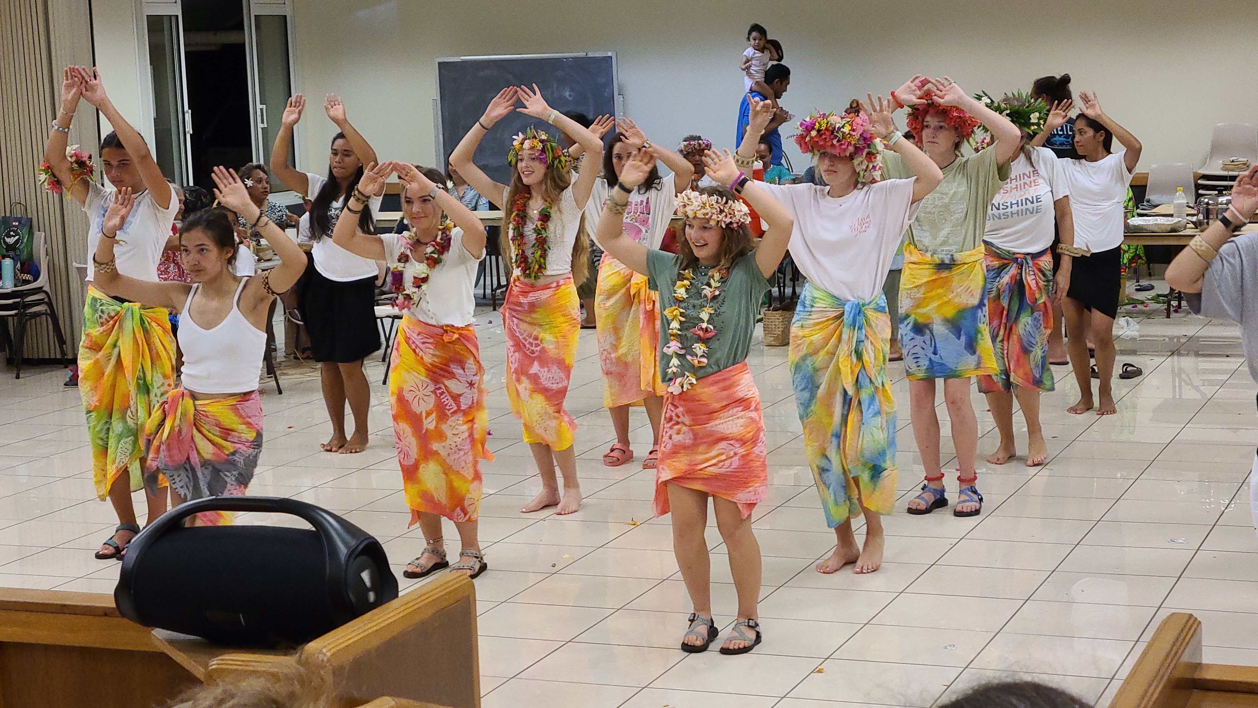 2022 Tahiti Taravao HXP - Day 15 (Epic Morning Devotional, Volunteering at Youth Center, Working at Community Garden on Mountain, Solis, Tiana Sees Her New House, Vaihiria Ward Activity: Coconut Milk, Learning Drums & Tahitian Dances, Making Flower Crowns