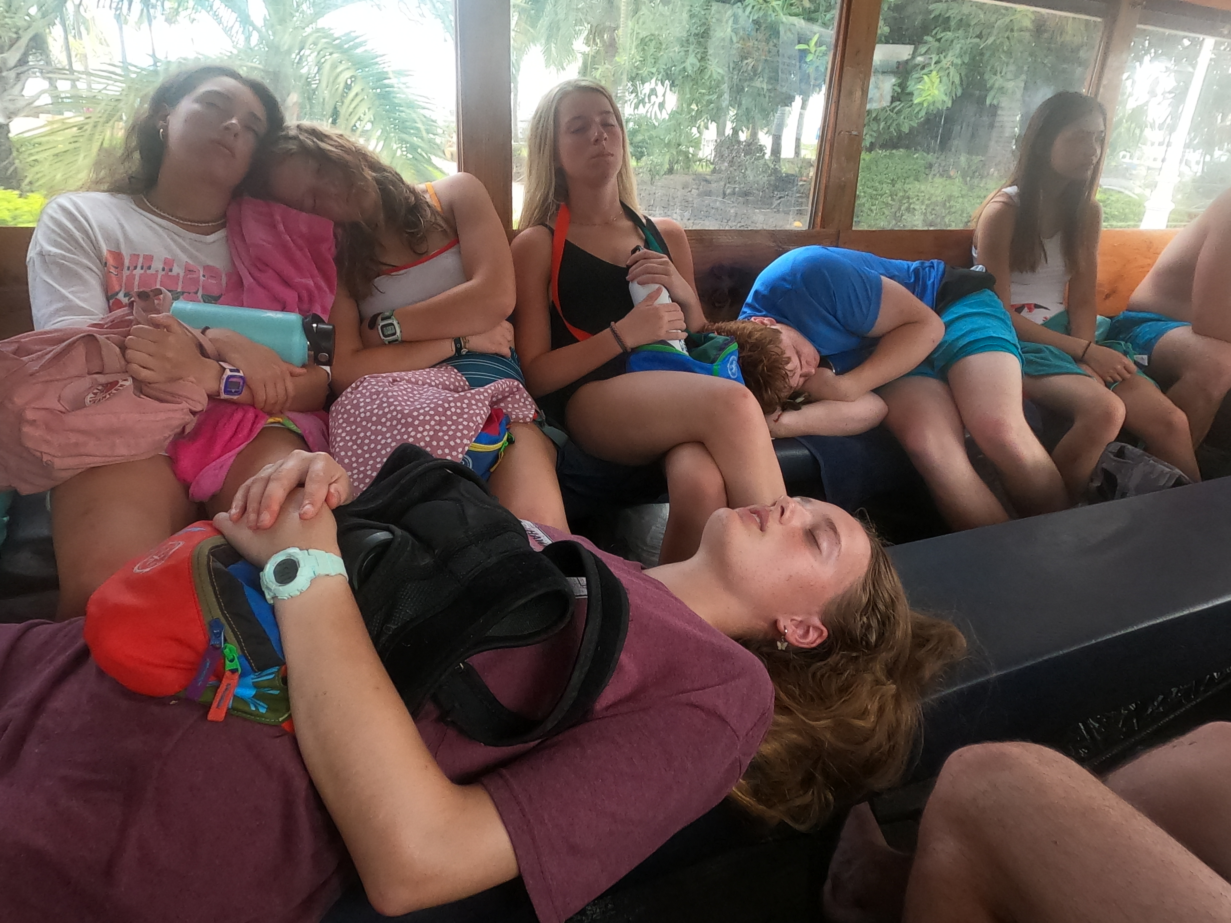 2022 Tahiti Taravao HXP - Day 11 (Surf Lessons on Black Sand Plage de Ahonu (Ahonu Beach), Losing Toenails, Beach Burger, Dance Party on Steve's Party Barge, Owner Steve, Snorkeling in Crystal Clear Warm Water in the Reef, Sports with Vaihiria Ward Youth)