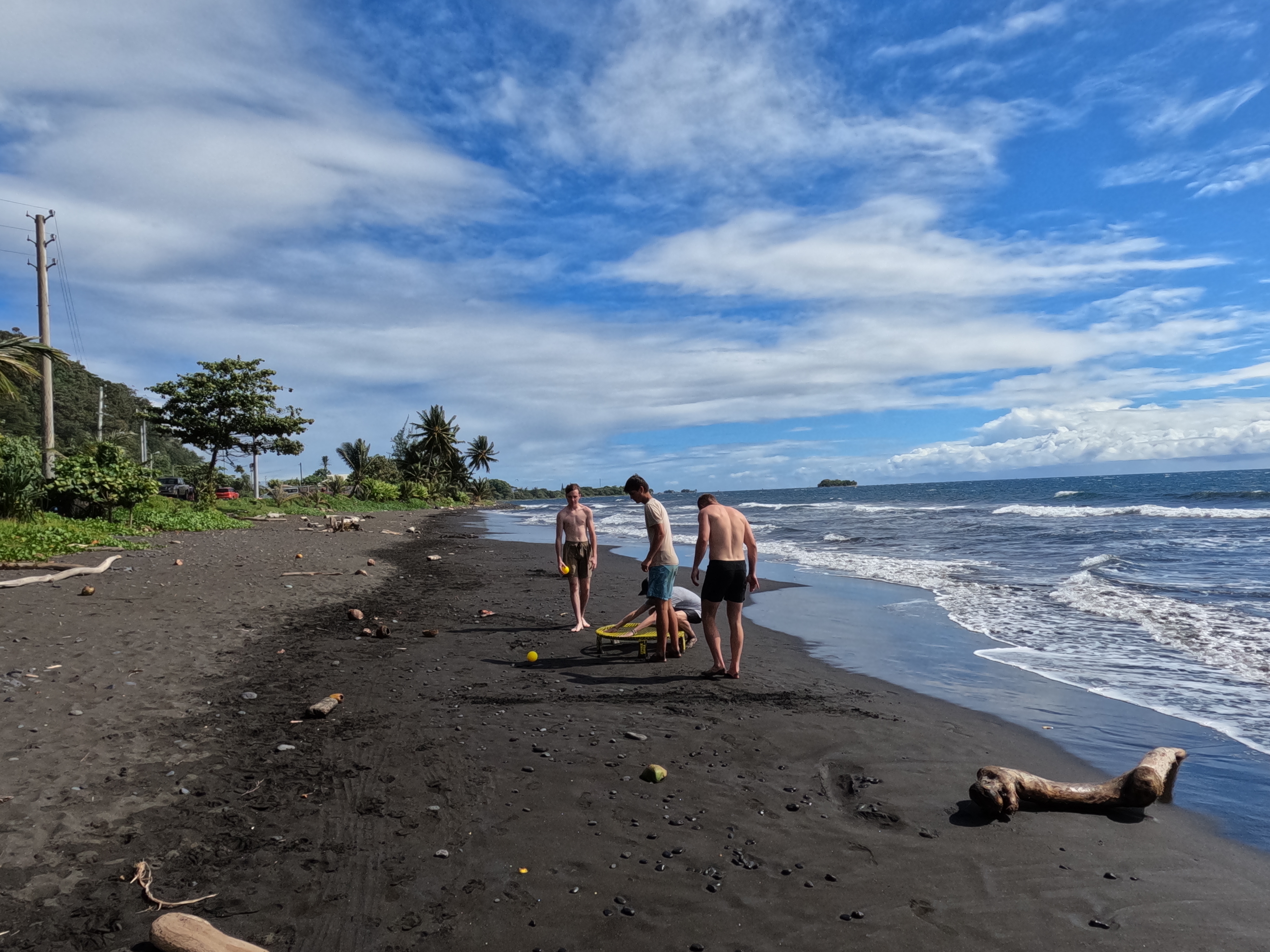 2022 Tahiti Taravao HXP - Day 11 (Surf Lessons on Black Sand Plage de Ahonu (Ahonu Beach), Losing Toenails, Beach Burger, Dance Party on Steve's Party Barge, Owner Steve, Snorkeling in Crystal Clear Warm Water in the Reef, Sports with Vaihiria Ward Youth)