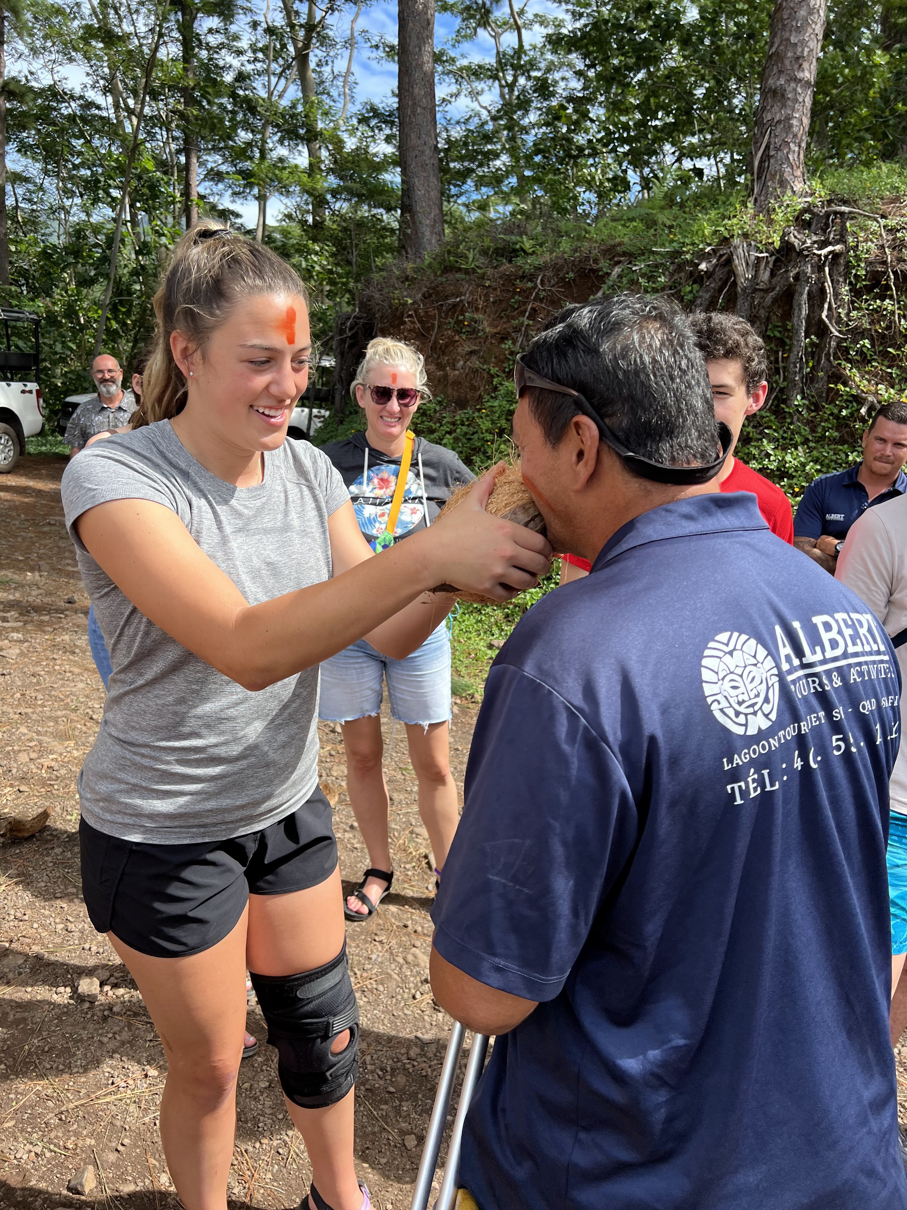 2022 Tahiti Taravao HXP - Day 3 (Devotional, Moorea Jeep Safari, Magic Mountain Overlook, Jam Tasting, Belvedere Lookout, Marae-o-Mahine, Touching Sacred Eels, Fresh Pineapple & Coconut, Making Headbands, Beach Games, Tahitian Dance & Fire Show)