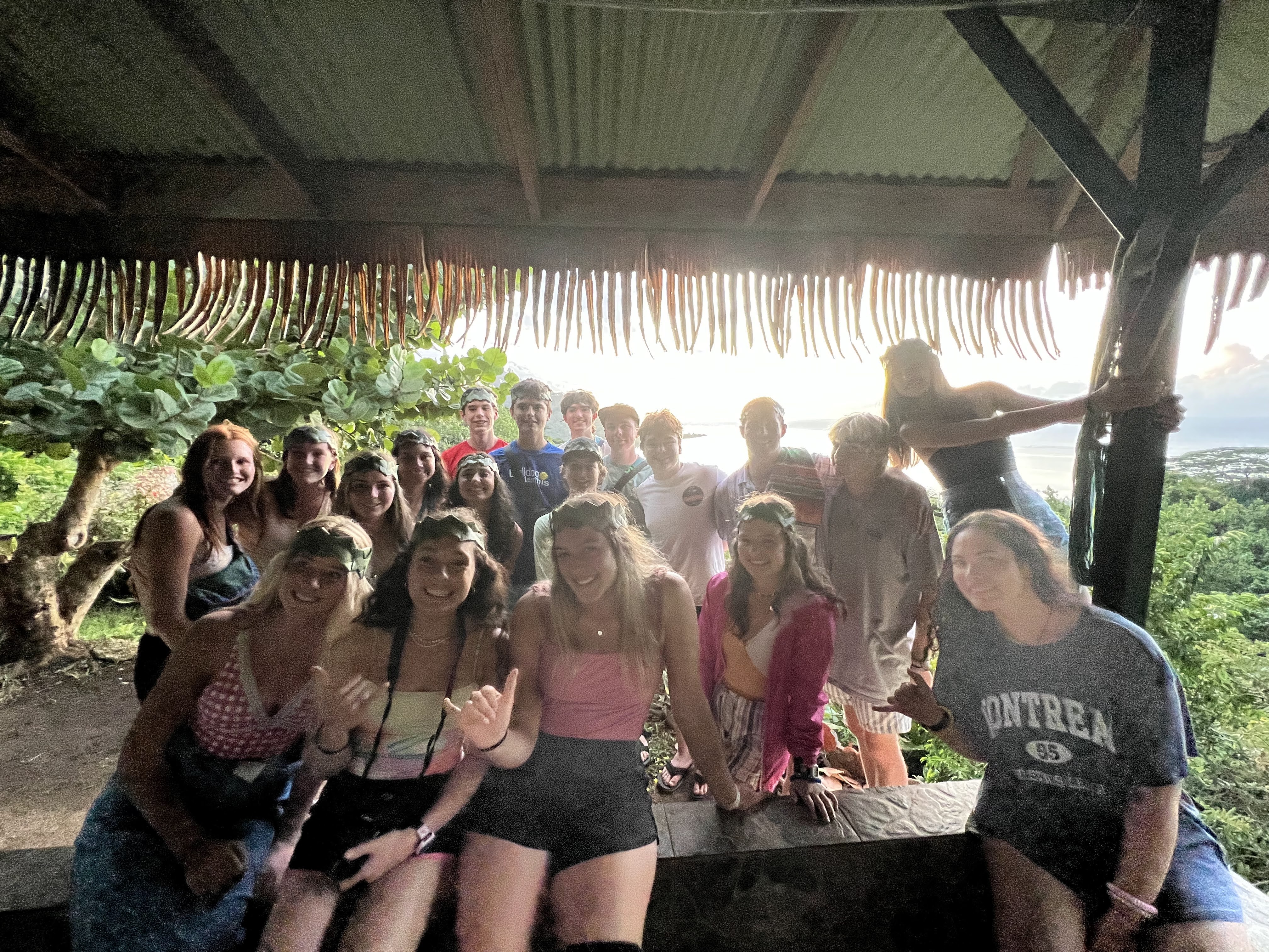 2022 Tahiti Taravao HXP - Day 3 (Devotional, Moorea Jeep Safari, Magic Mountain Overlook, Jam Tasting, Belvedere Lookout, Marae-o-Mahine, Touching Sacred Eels, Fresh Pineapple & Coconut, Making Headbands, Beach Games, Tahitian Dance & Fire Show)