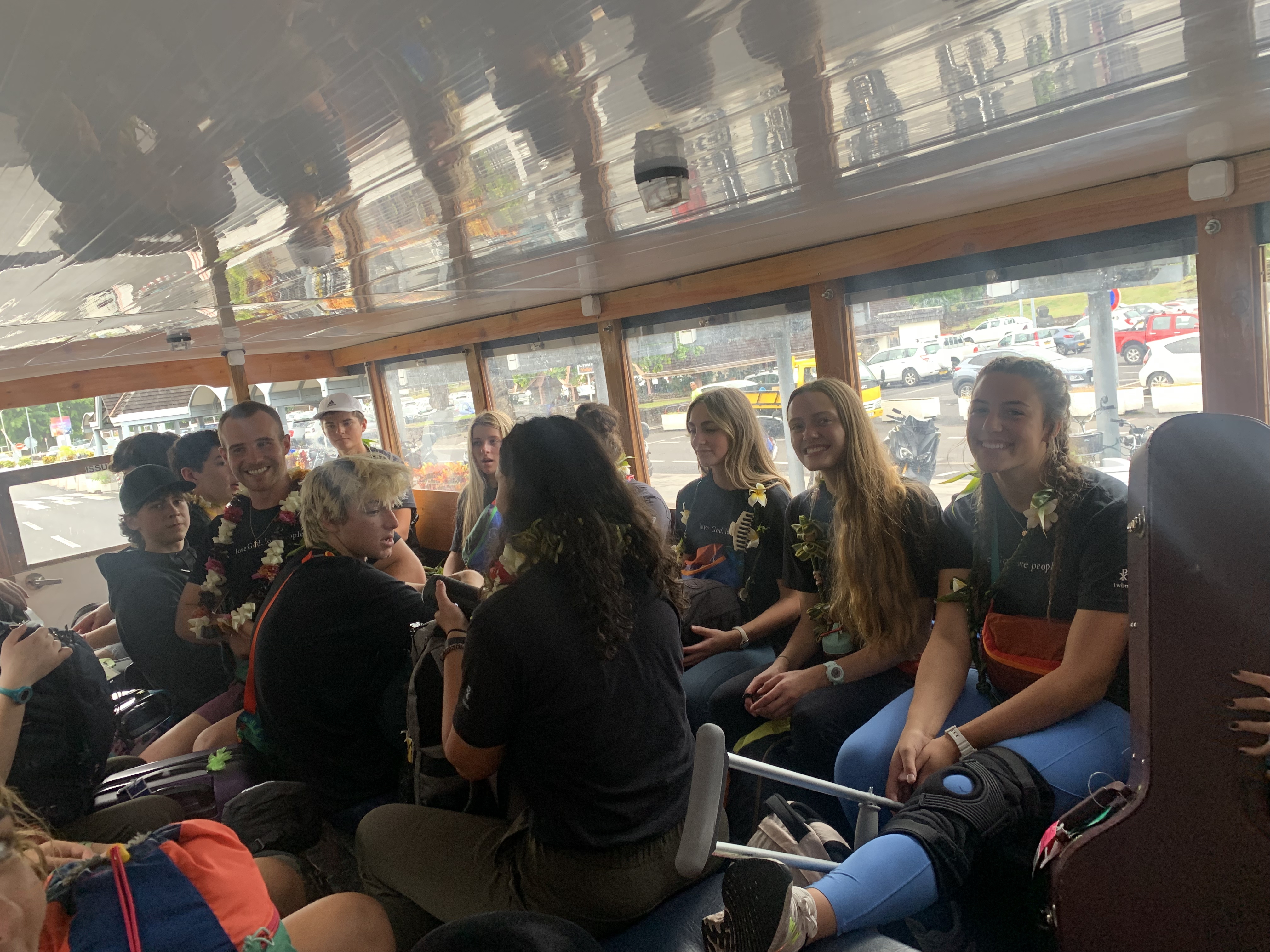 2022 Tahiti Taravao HXP - Day 2 (Arrival in Tahiti!, Narii & Escuela Teach us a Tahitian Dance, Ferry to Mo'orea / Moorea, Hiking, 18 in Small Truck, Va'a Canoes, Crepes)