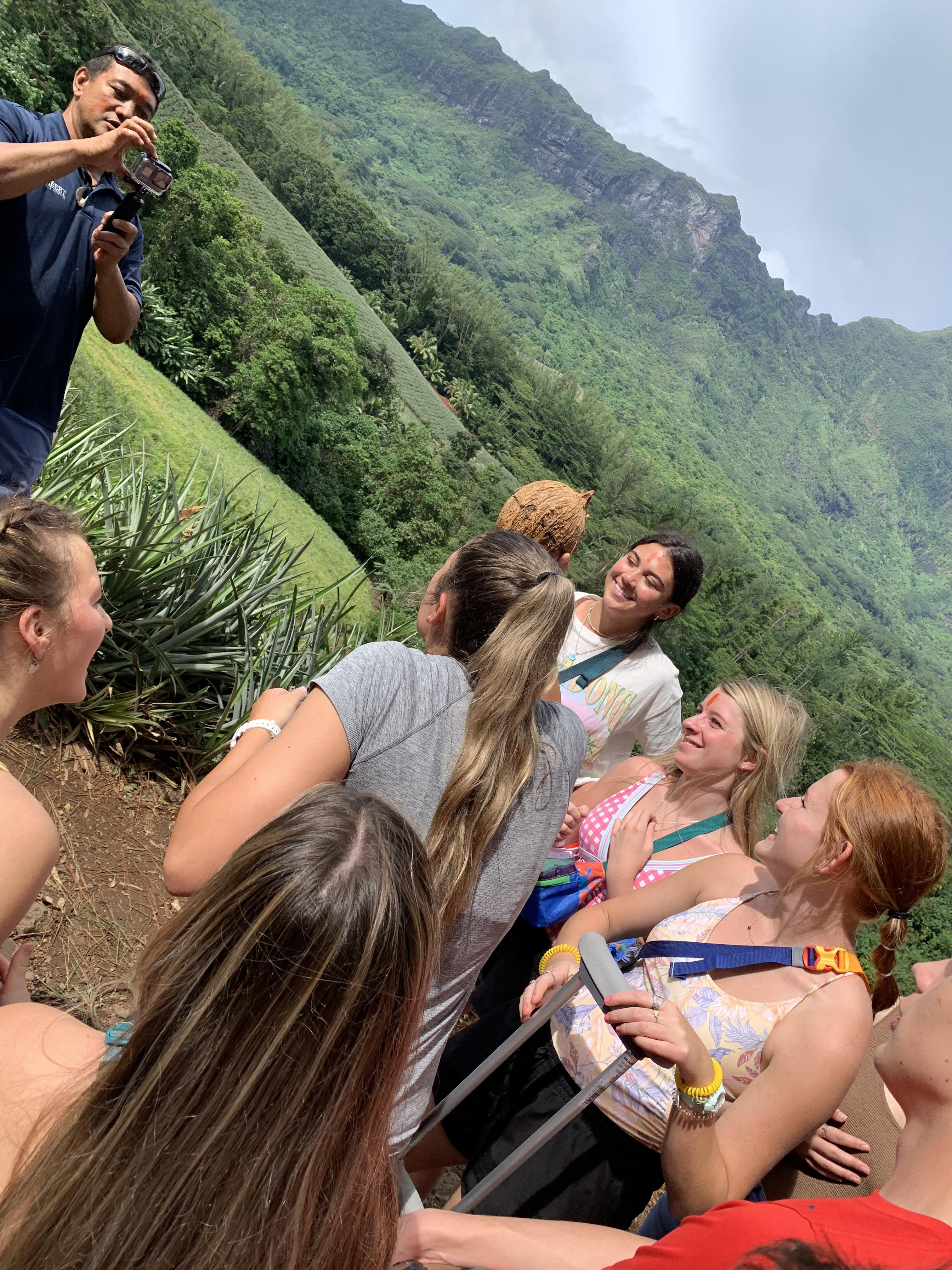 2022 Tahiti Taravao HXP - Day 3 (Devotional, Moorea Jeep Safari, Magic Mountain Overlook, Jam Tasting, Belvedere Lookout, Marae-o-Mahine, Touching Sacred Eels, Fresh Pineapple & Coconut, Making Headbands, Beach Games, Tahitian Dance & Fire Show)