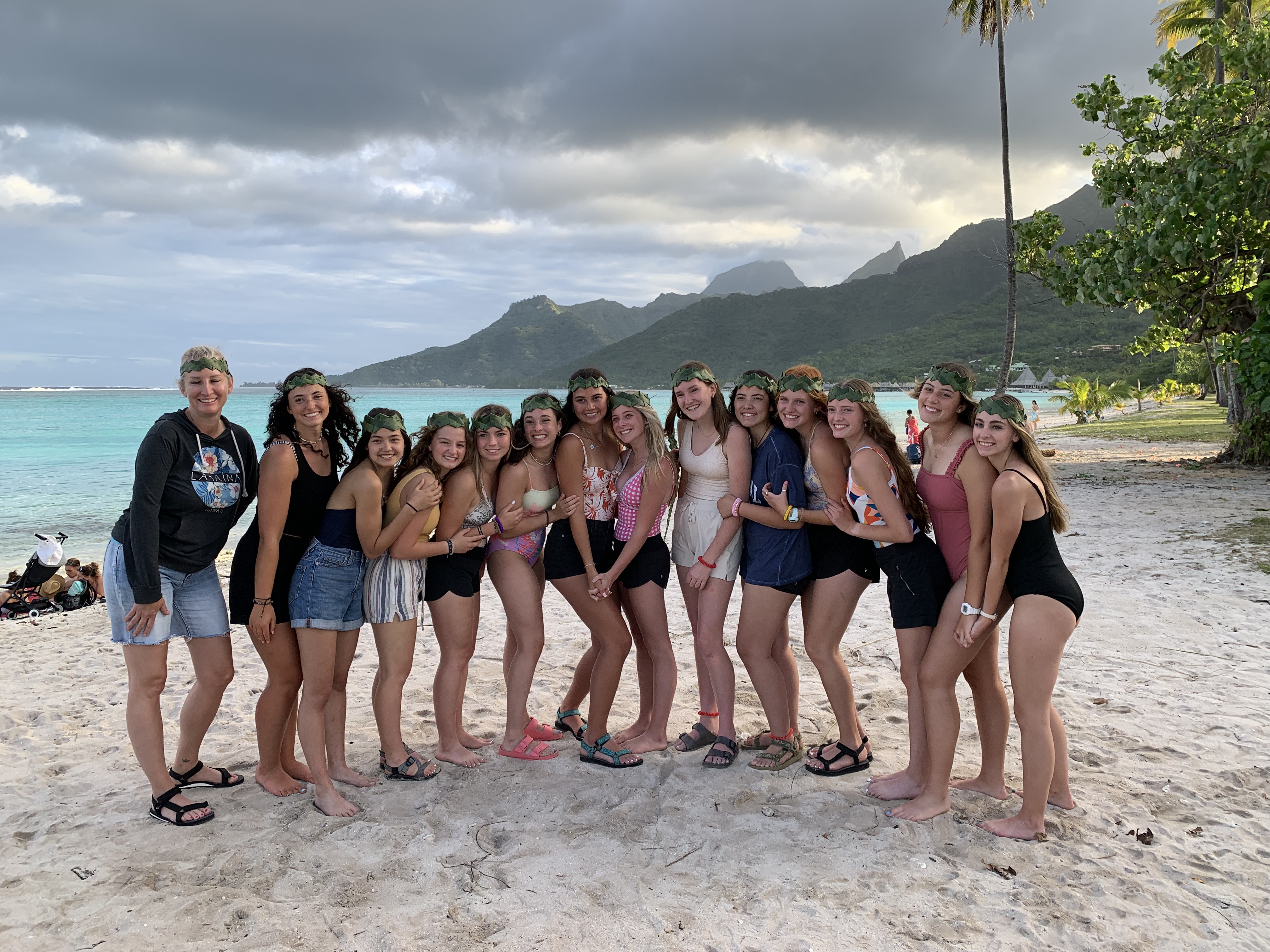 2022 Tahiti Taravao HXP - Day 3 (Devotional, Moorea Jeep Safari, Magic Mountain Overlook, Jam Tasting, Belvedere Lookout, Marae-o-Mahine, Touching Sacred Eels, Fresh Pineapple & Coconut, Making Headbands, Beach Games, Tahitian Dance & Fire Show)