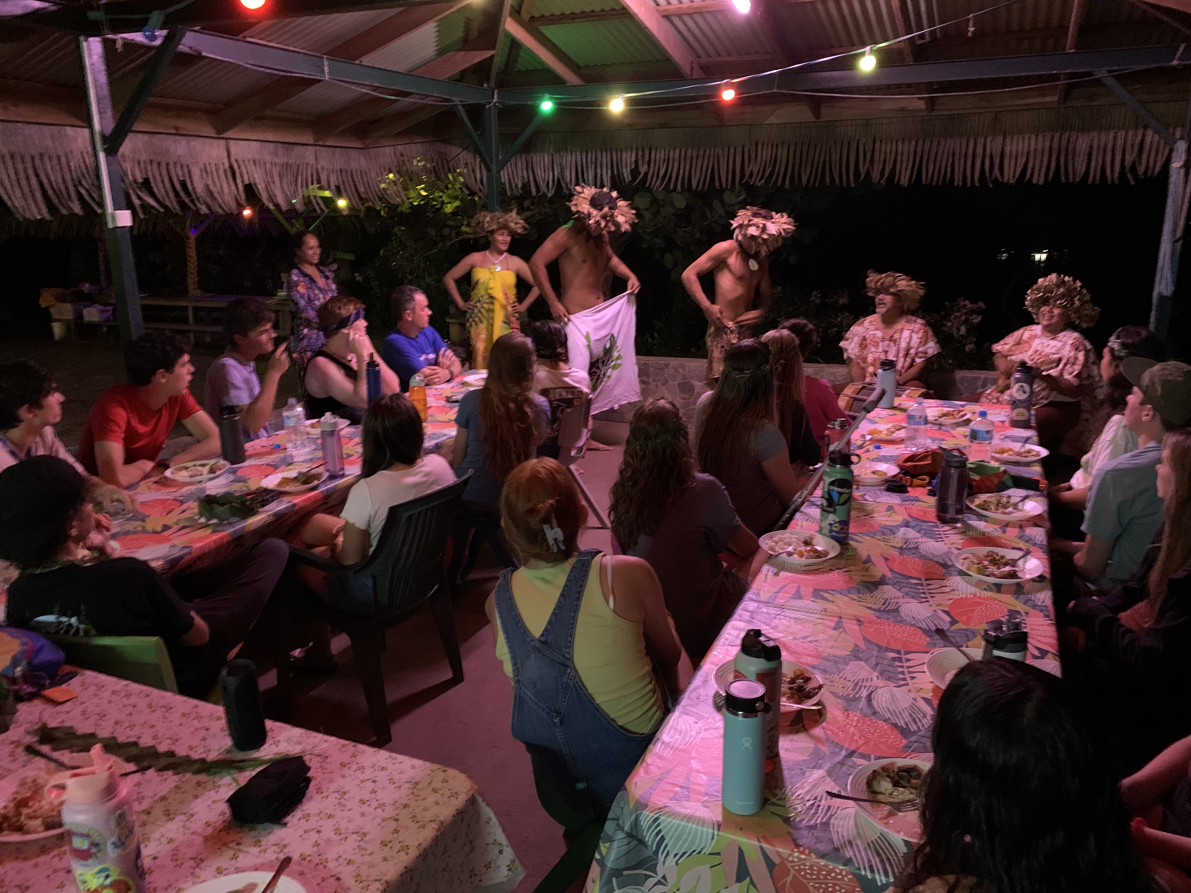 2022 Tahiti Taravao HXP - Day 3 (Devotional, Moorea Jeep Safari, Magic Mountain Overlook, Jam Tasting, Belvedere Lookout, Marae-o-Mahine, Touching Sacred Eels, Fresh Pineapple & Coconut, Making Headbands, Beach Games, Tahitian Dance & Fire Show)