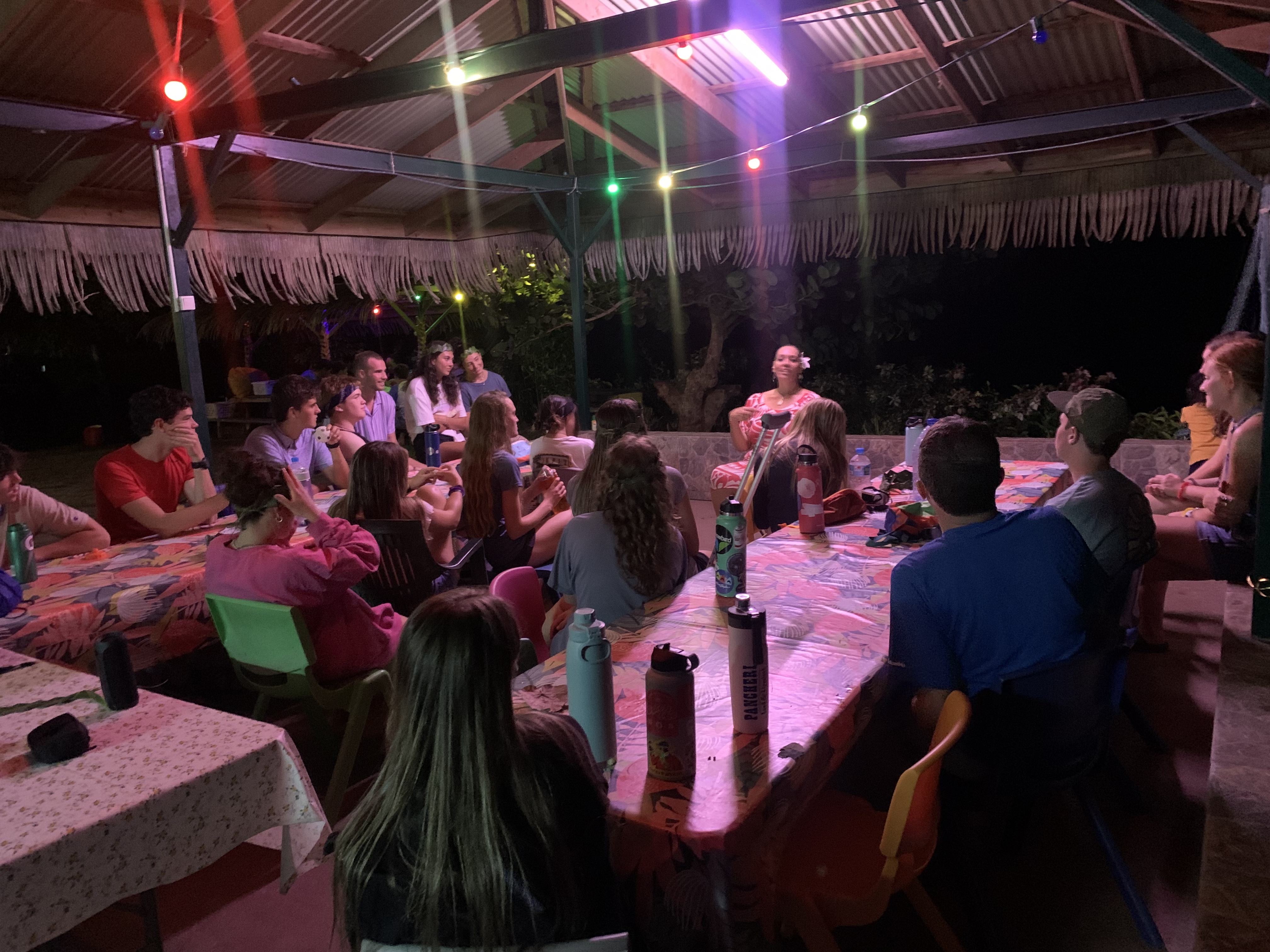 2022 Tahiti Taravao HXP - Day 3 (Devotional, Moorea Jeep Safari, Magic Mountain Overlook, Jam Tasting, Belvedere Lookout, Marae-o-Mahine, Touching Sacred Eels, Fresh Pineapple & Coconut, Making Headbands, Beach Games, Tahitian Dance & Fire Show)