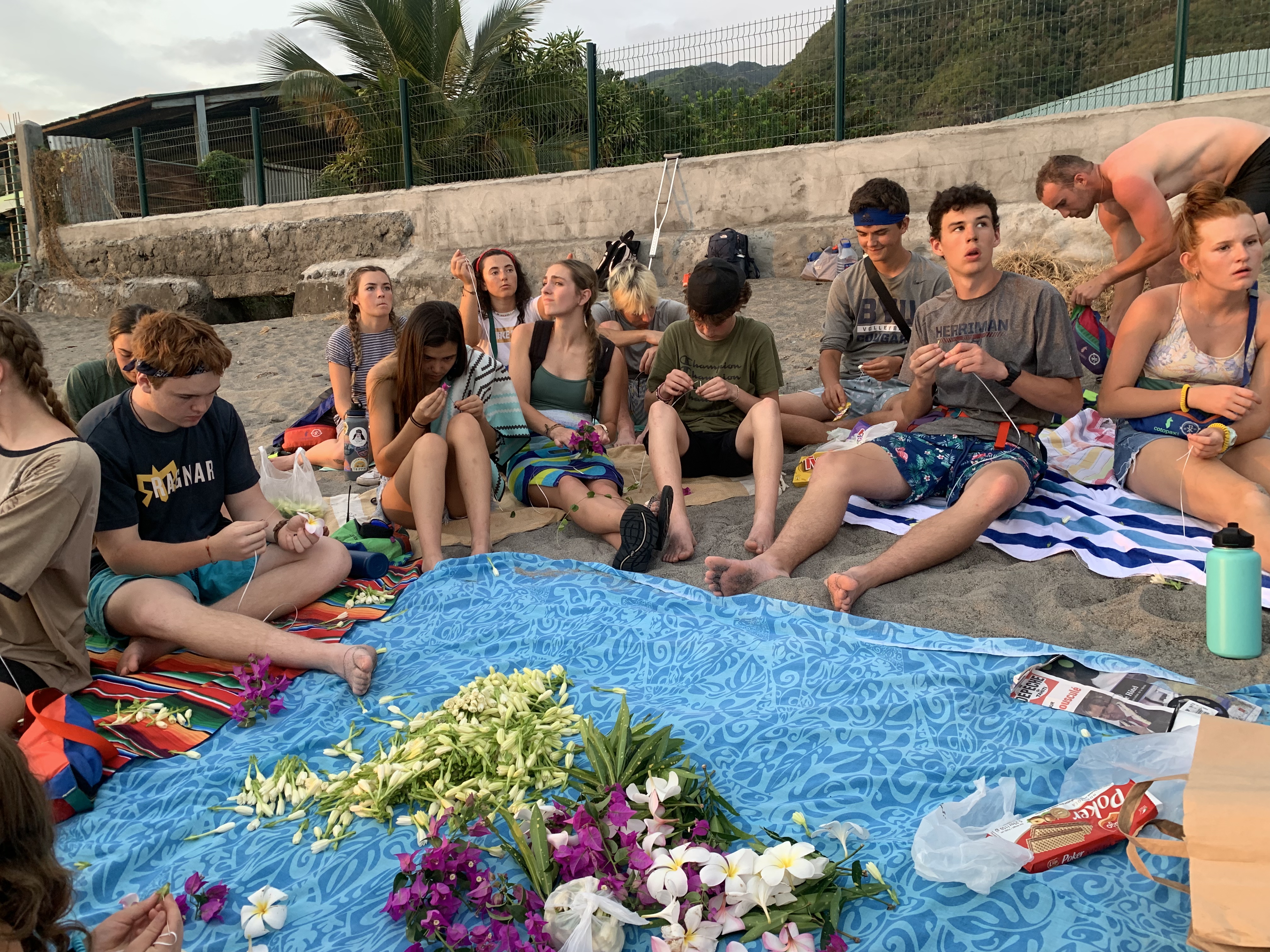 2022 Tahiti Taravao HXP - Day 7 (Tahitian Treats: Tim Tam, Happy Hippos, Hello Panda, Twix Top, Choco Prince, Building Walls & Mixing Cement By Hand, Chef Billy's Ketchup Egg Sandwiches, Making Flower Heis on the Beach, Swimming in the Reef)
