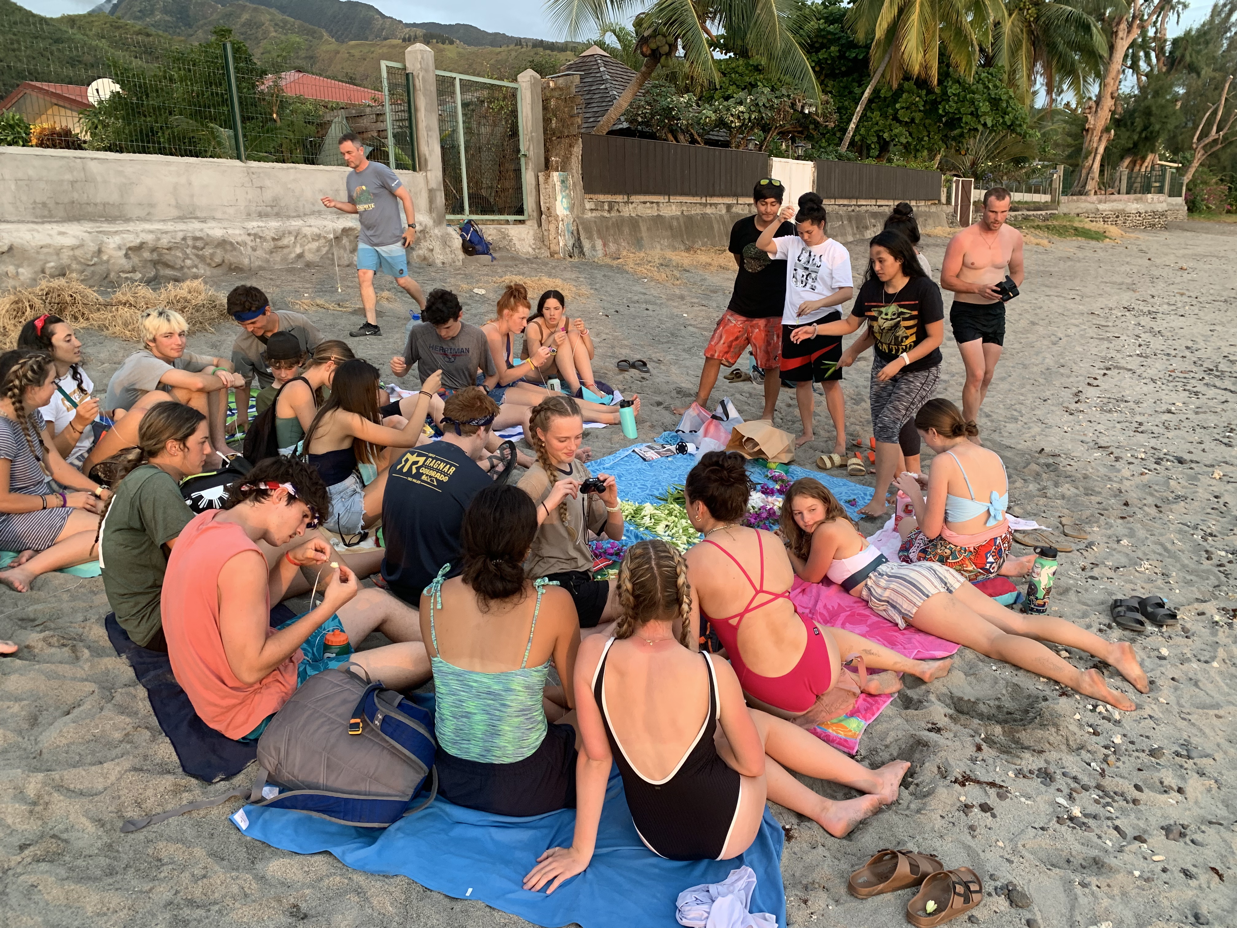 2022 Tahiti Taravao HXP - Day 7 (Tahitian Treats: Tim Tam, Happy Hippos, Hello Panda, Twix Top, Choco Prince, Building Walls & Mixing Cement By Hand, Chef Billy's Ketchup Egg Sandwiches, Making Flower Heis on the Beach, Swimming in the Reef)