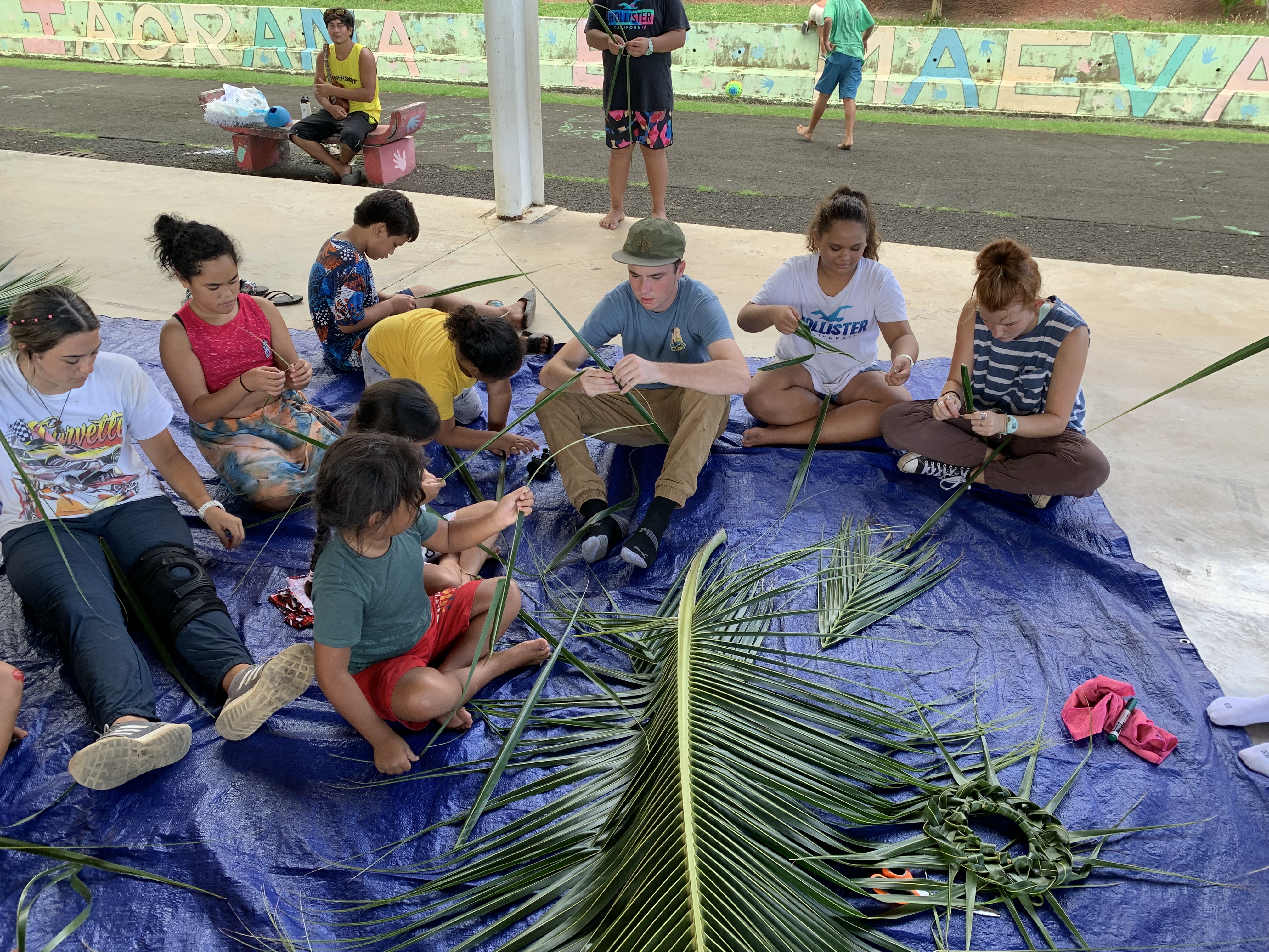 2022 Tahiti Taravao HXP - Day 15 (Epic Morning Devotional, Volunteering at Youth Center, Working at Community Garden on Mountain, Solis, Tiana Sees Her New House, Vaihiria Ward Activity: Coconut Milk, Learning Drums & Tahitian Dances, Making Flower Crowns