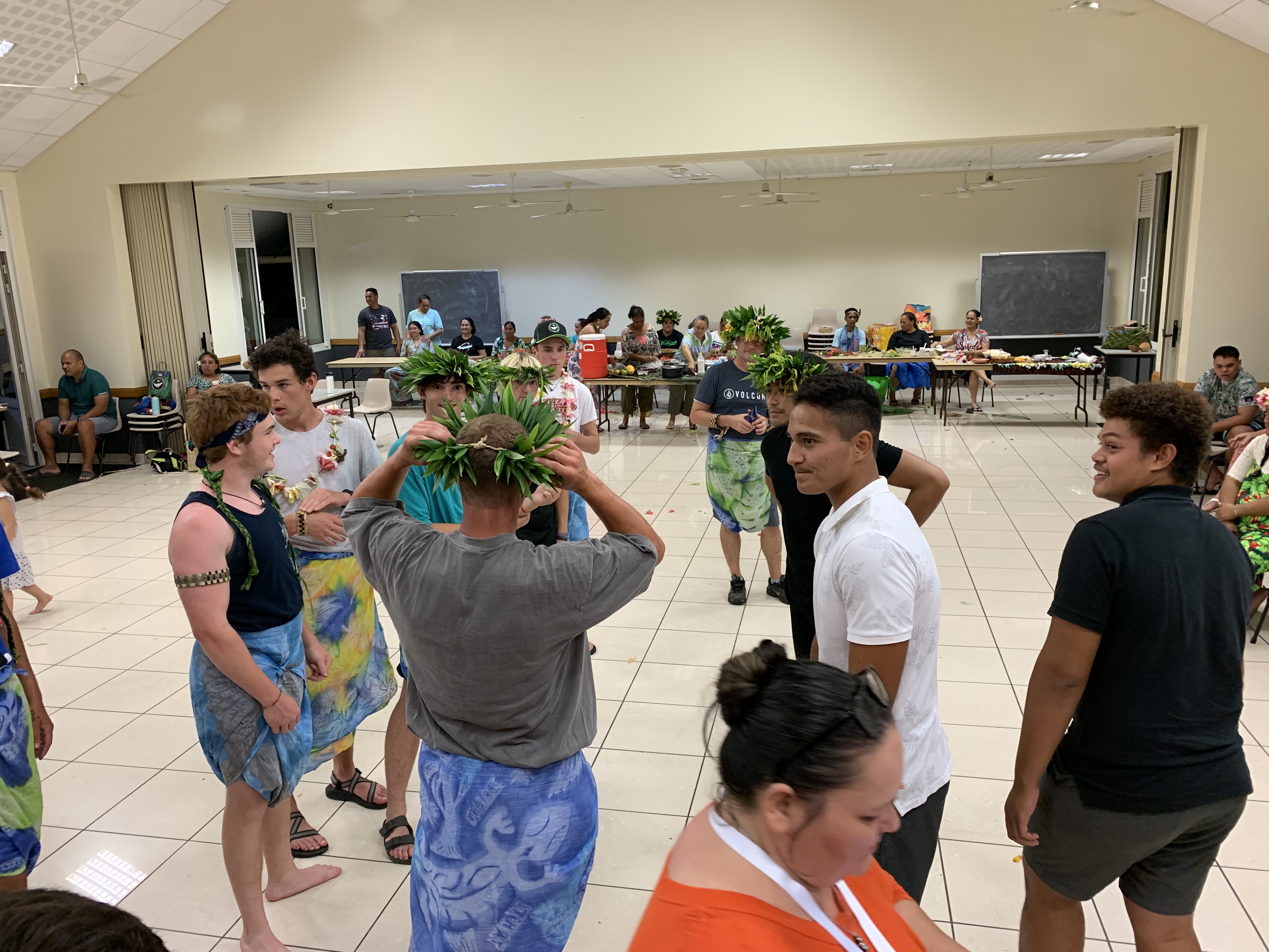 2022 Tahiti Taravao HXP - Day 15 (Epic Morning Devotional, Volunteering at Youth Center, Working at Community Garden on Mountain, Solis, Tiana Sees Her New House, Vaihiria Ward Activity: Coconut Milk, Learning Drums & Tahitian Dances, Making Flower Crowns