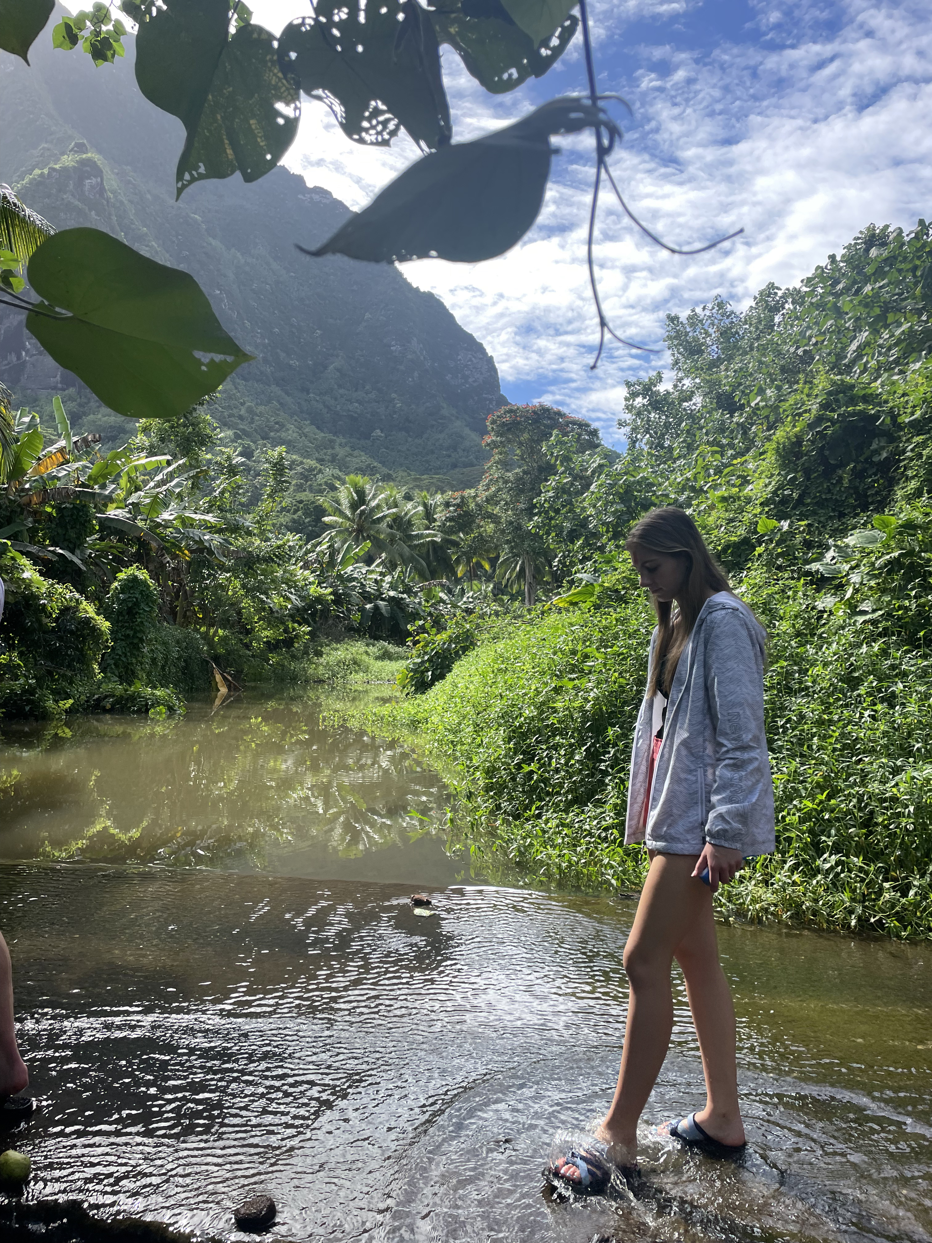 2022 Tahiti Taravao HXP - Day 3 (Devotional, Moorea Jeep Safari, Magic Mountain Overlook, Jam Tasting, Belvedere Lookout, Marae-o-Mahine, Touching Sacred Eels, Fresh Pineapple & Coconut, Making Headbands, Beach Games, Tahitian Dance & Fire Show)