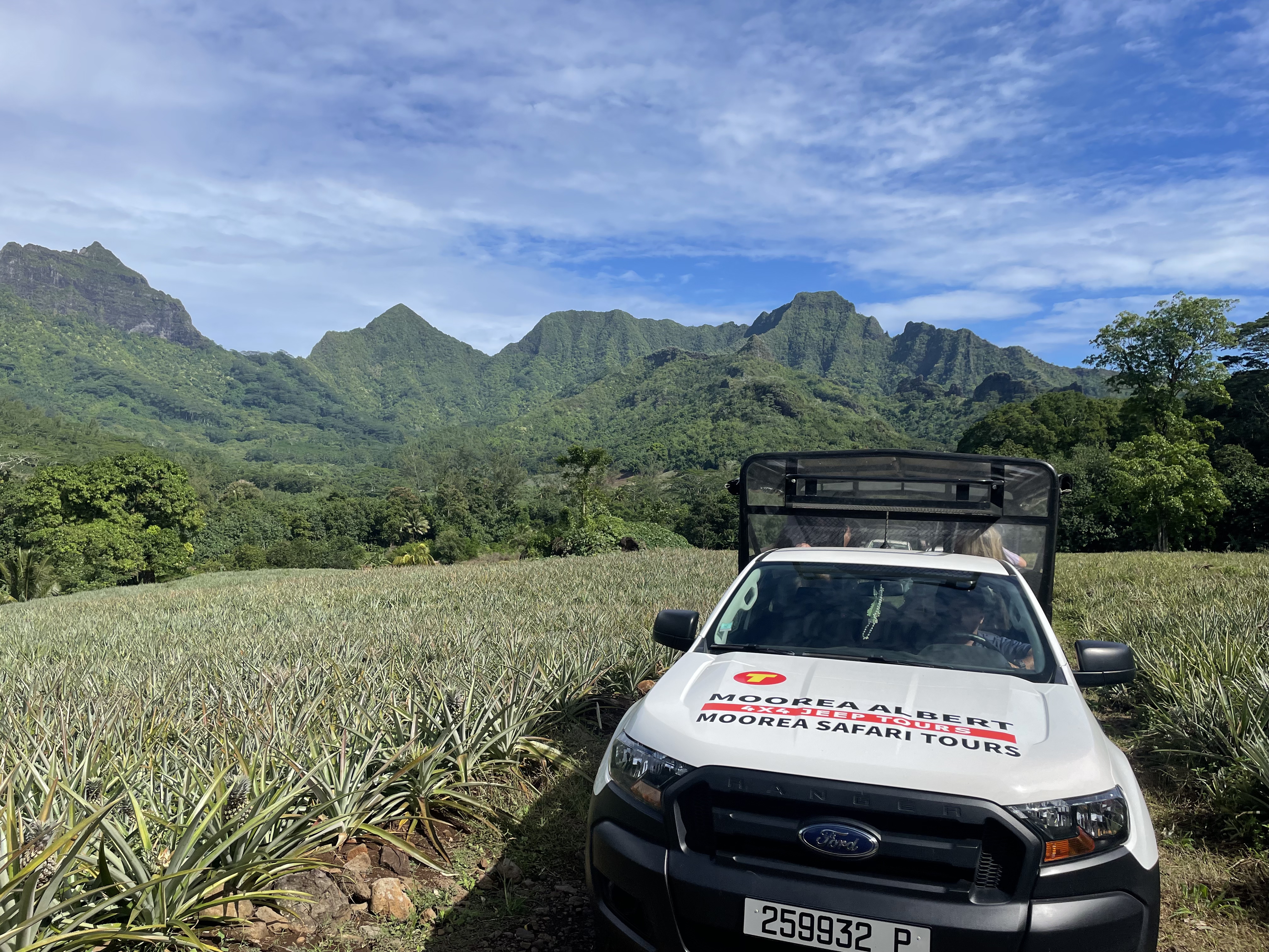 2022 Tahiti Taravao HXP - Day 3 (Devotional, Moorea Jeep Safari, Magic Mountain Overlook, Jam Tasting, Belvedere Lookout, Marae-o-Mahine, Touching Sacred Eels, Fresh Pineapple & Coconut, Making Headbands, Beach Games, Tahitian Dance & Fire Show)