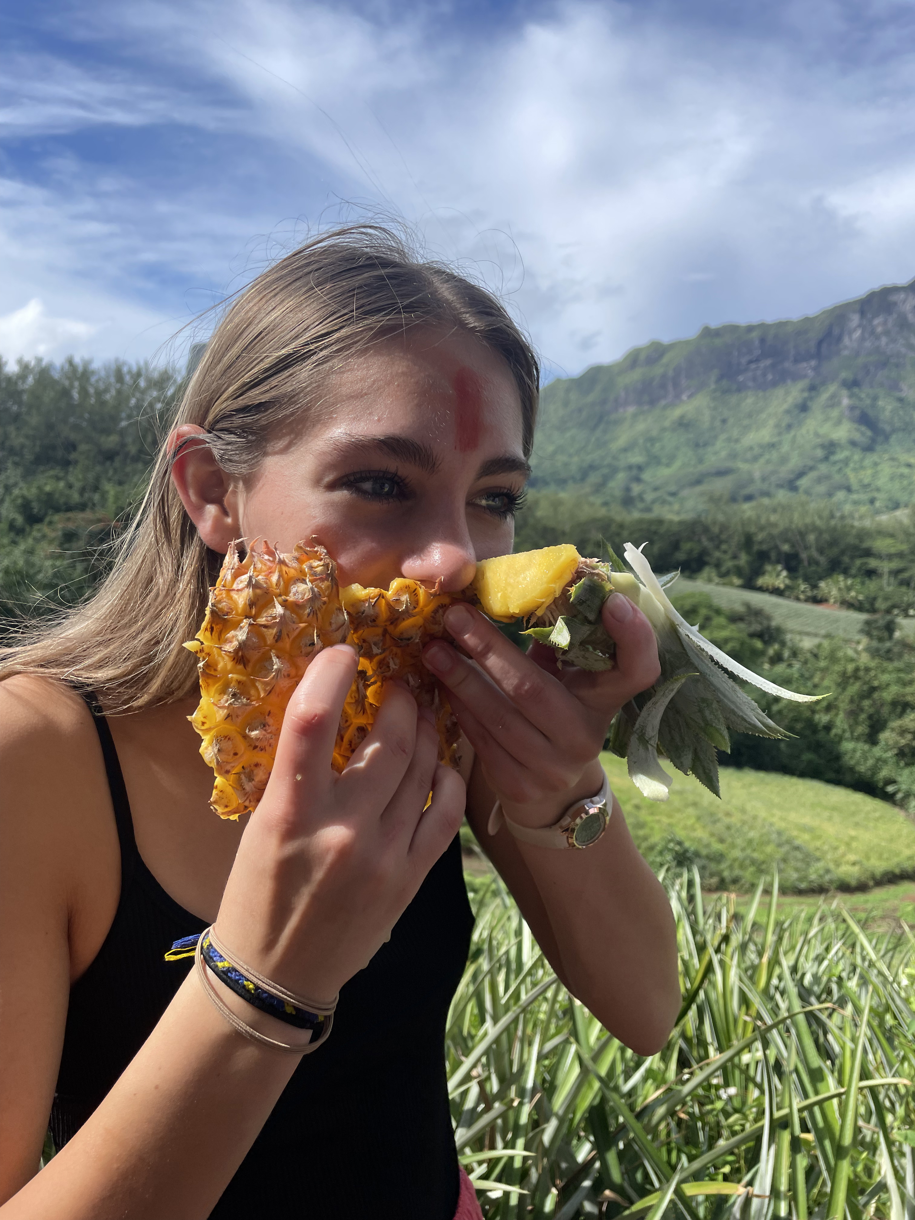 2022 Tahiti Taravao HXP - Day 3 (Devotional, Moorea Jeep Safari, Magic Mountain Overlook, Jam Tasting, Belvedere Lookout, Marae-o-Mahine, Touching Sacred Eels, Fresh Pineapple & Coconut, Making Headbands, Beach Games, Tahitian Dance & Fire Show)