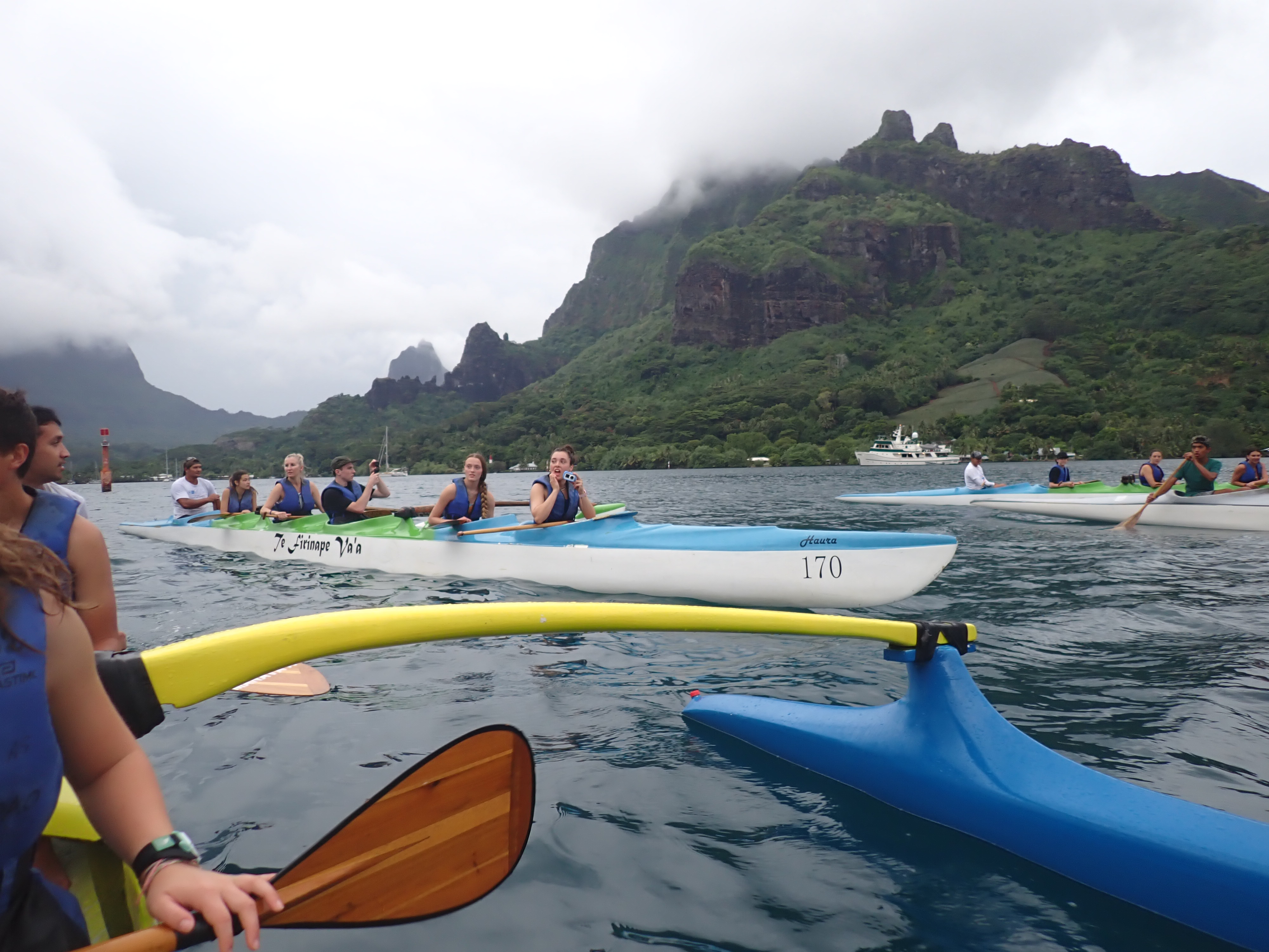 2022 Tahiti Taravao HXP - Day 2 (Arrival in Tahiti!, Narii & Escuela Teach us a Tahitian Dance, Ferry to Mo'orea / Moorea, Hiking, 18 in Small Truck, Va'a Canoes, Crepes)