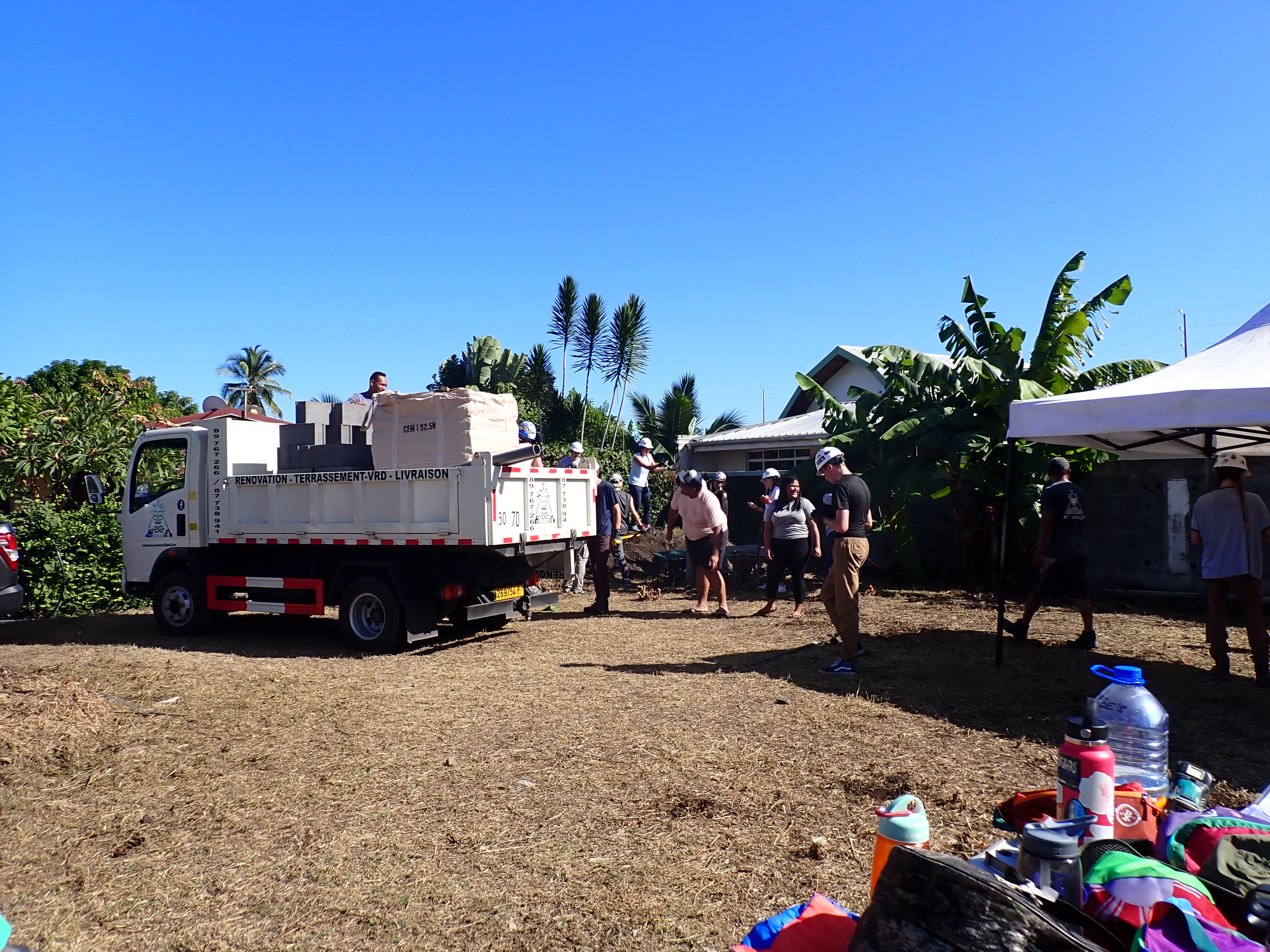 2022 Tahiti Taravao HXP - Day 6 (1st Day at the Work Site, Clearing the Land to Build a House for Tiana, Digging the Foundation & Footings, Purple Worms & Centipedes,Swimming in the Reef, Activity and Dinner with the Vaihiria Ward, Double Dragon)