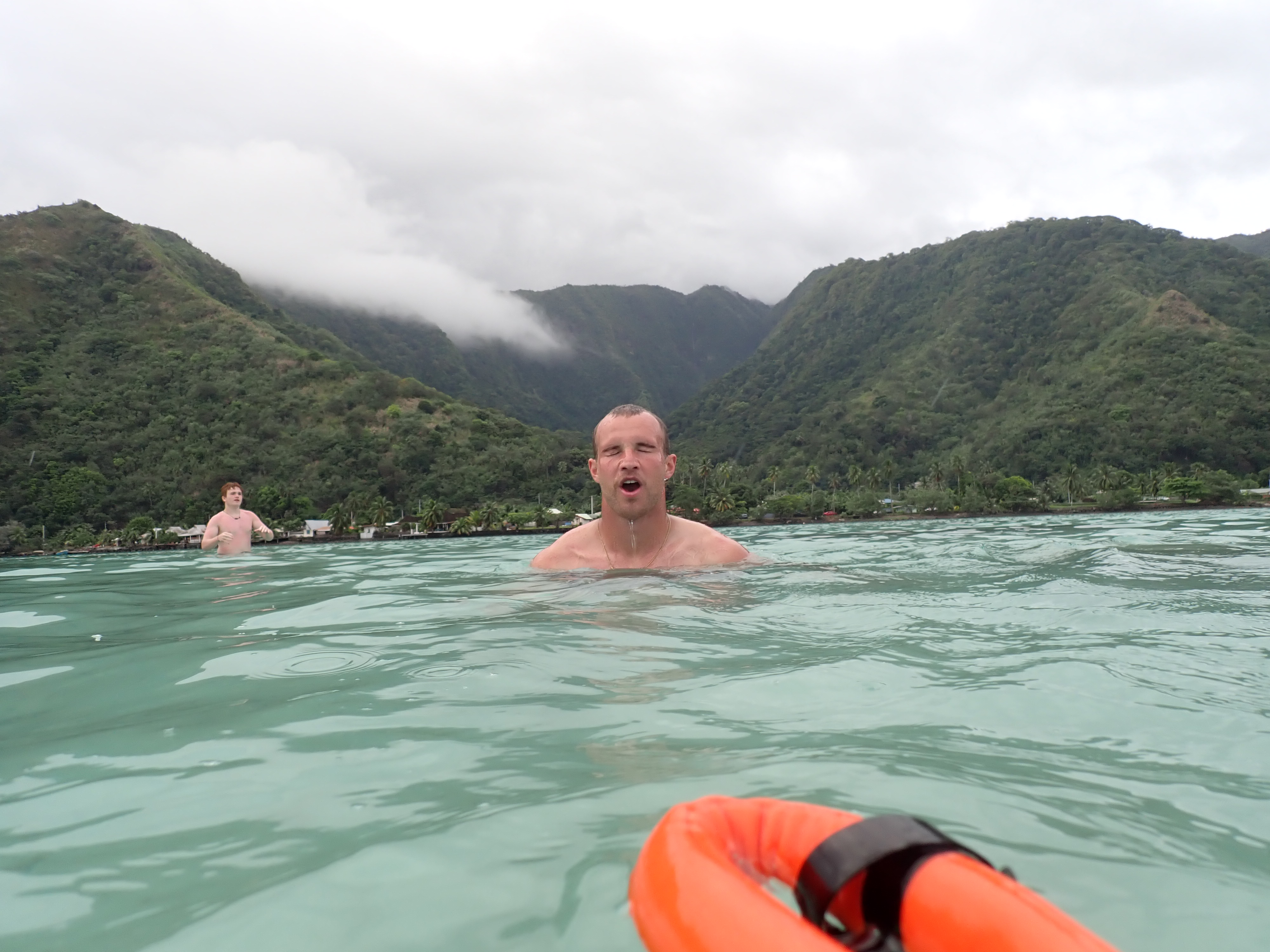 2022 Tahiti Taravao HXP - Day 11 (Surf Lessons on Black Sand Plage de Ahonu (Ahonu Beach), Losing Toenails, Beach Burger, Dance Party on Steve's Party Barge, Owner Steve, Snorkeling in Crystal Clear Warm Water in the Reef, Sports with Vaihiria Ward Youth)