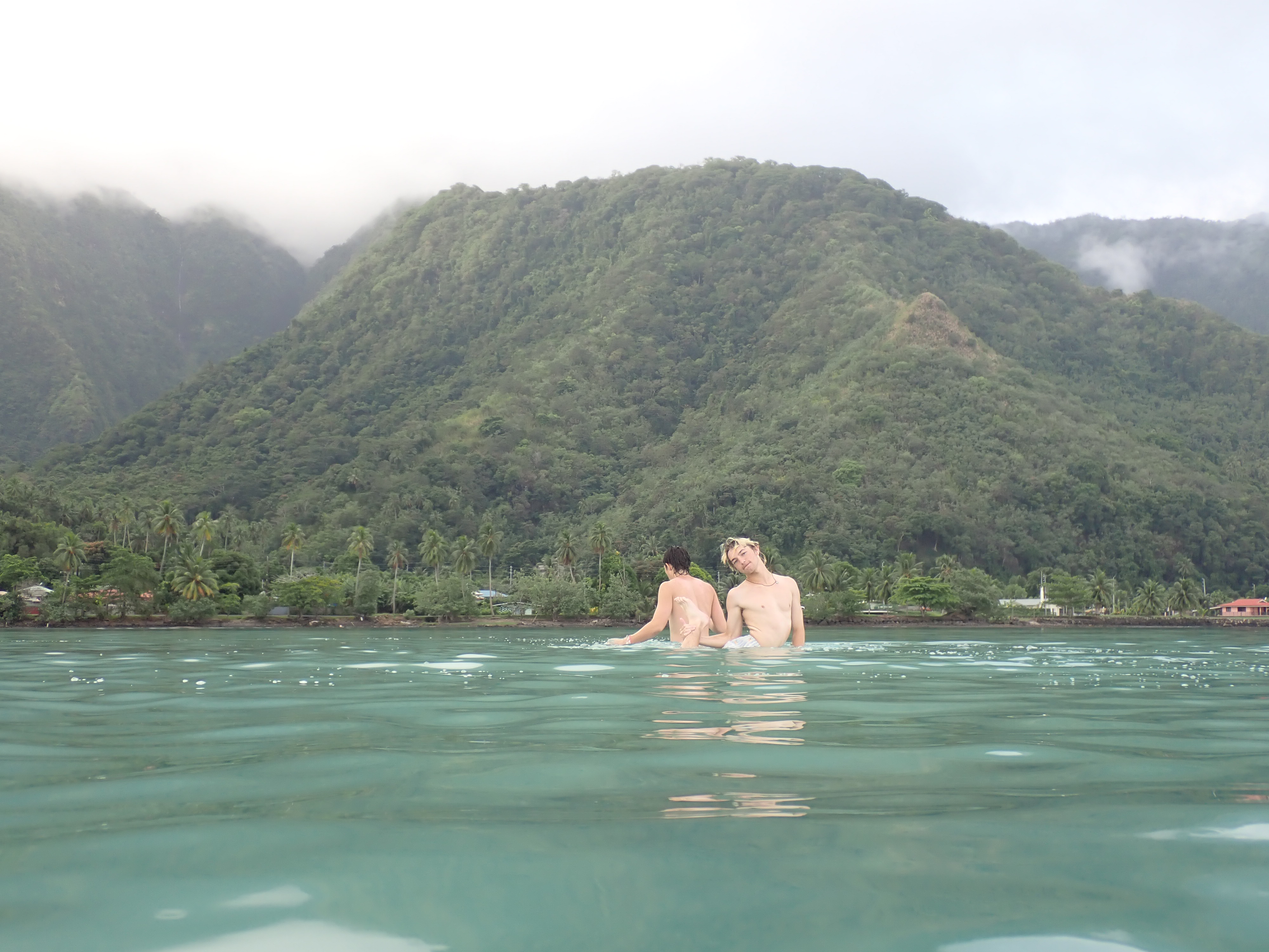 2022 Tahiti Taravao HXP - Day 11 (Surf Lessons on Black Sand Plage de Ahonu (Ahonu Beach), Losing Toenails, Beach Burger, Dance Party on Steve's Party Barge, Owner Steve, Snorkeling in Crystal Clear Warm Water in the Reef, Sports with Vaihiria Ward Youth)