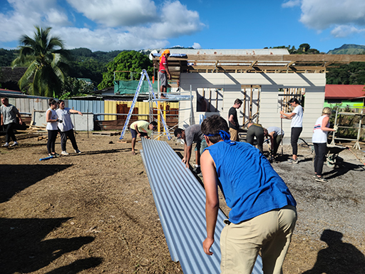 2022 Tahiti Taravao HXP - Day 13 (Work Site Day 6, National TV Station Shows Up to Film, Adding the Roof, Turtle Dies, Testimony Meeting with the Papara Ward & ❤ Bishop Taylor ❤, Shell Necklace Gifts, Tytan Teaching Spikeball (Spiceball!))