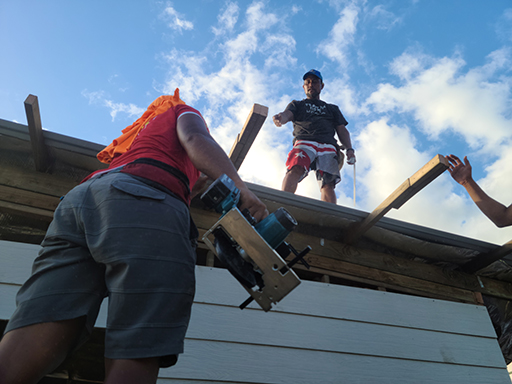 2022 Tahiti Taravao HXP - Day 13 (Work Site Day 6, National TV Station Shows Up to Film, Adding the Roof, Turtle Dies, Testimony Meeting with the Papara Ward & ❤ Bishop Taylor ❤, Shell Necklace Gifts, Tytan Teaching Spikeball (Spiceball!))