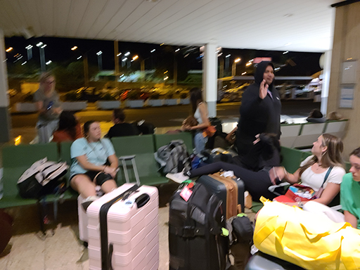 2022 Tahiti Taravao HXP - Day 17 (All-Nighter Still Going, Leave for Airport @ 3 AM, Our Tahitian Friends See Us Off @ Airport with More Gifts & Hugs, Los Angeles Hostel, Phones Returned, Tytan's Beach Directions to Lady, Wendy's & Froyo, Card Games)