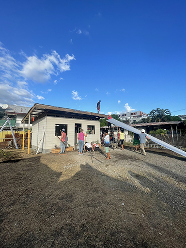 2022 Tahiti Taravao HXP - Day 13 (Work Site Day 6, National TV Station Shows Up to Film, Adding the Roof, Turtle Dies, Testimony Meeting with the Papara Ward & ❤ Bishop Taylor ❤, Shell Necklace Gifts, Tytan Teaching Spikeball (Spiceball!))